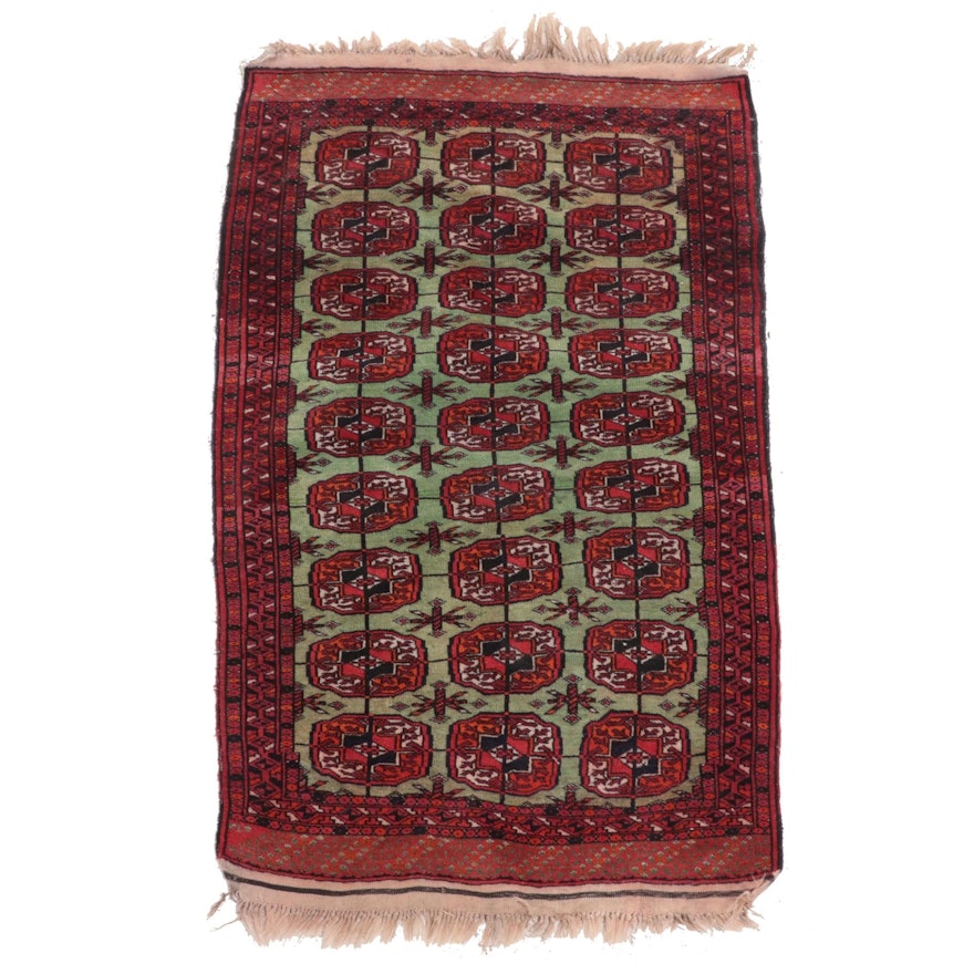 2'7 x 4'11 Hand-Knotted Turkmen Tekke Bokhara Accent Rug