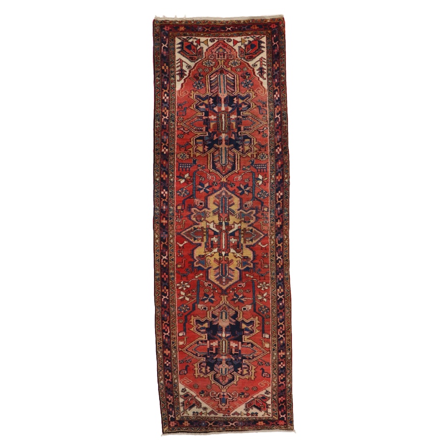 3'5 x 11' Hand-Knotted Persian Pictorial Long Rug