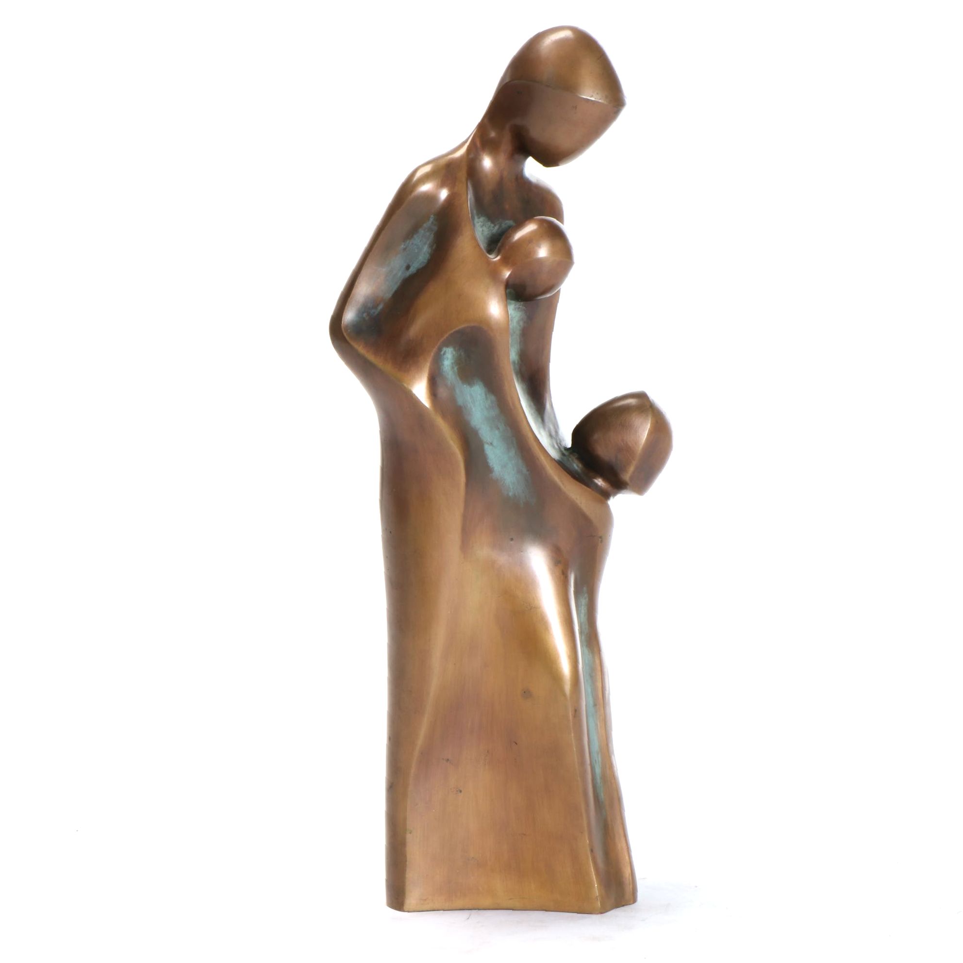 Loni Kreuder Bronze Sculpture of Figures Embracing, Late 20th Century