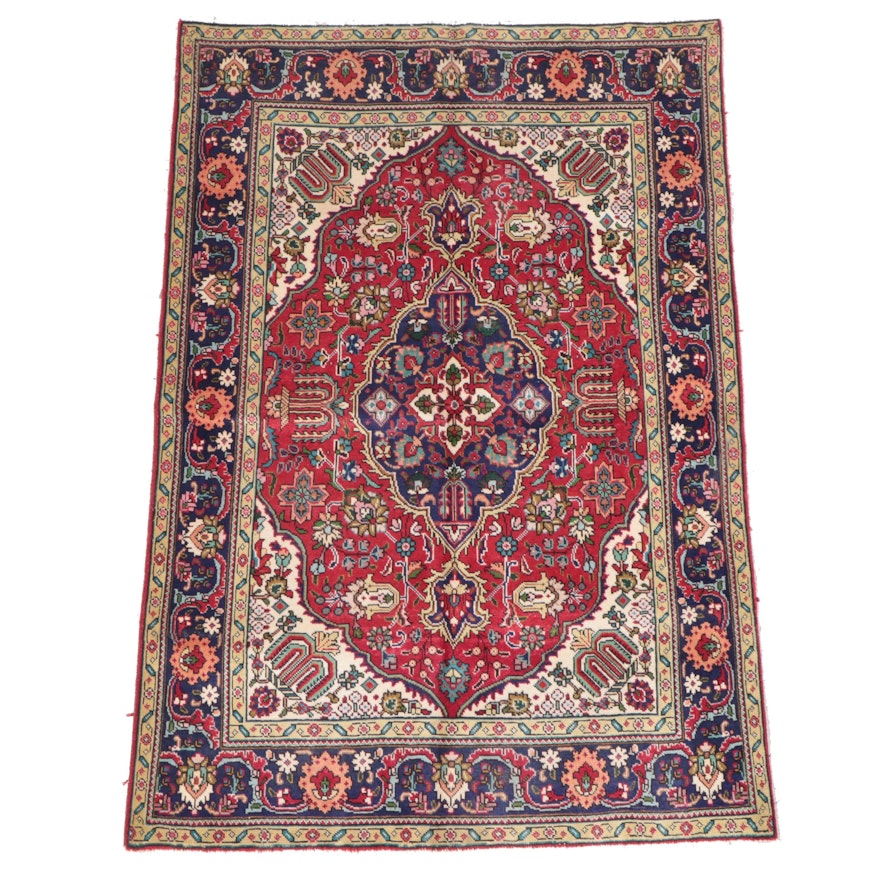 4'8 x 6'7 Hand-Knotted Persian Tabriz Area Rug