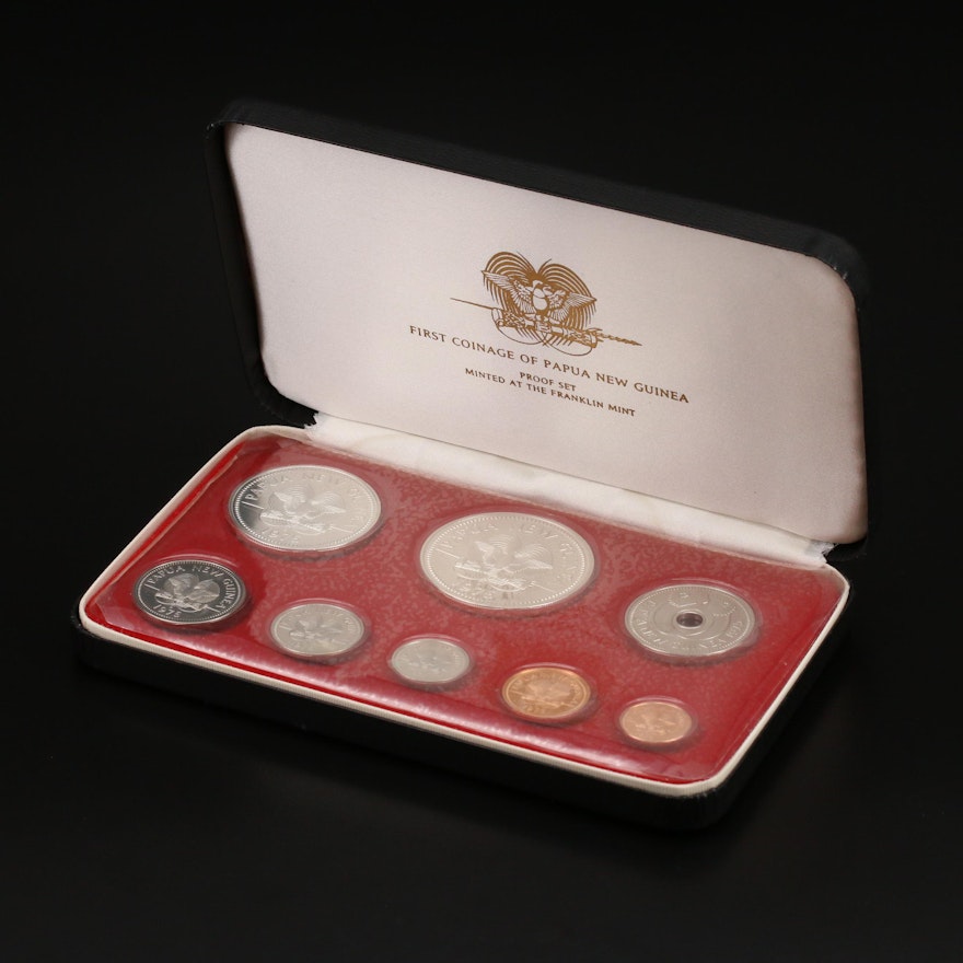 "First Coinage of Papua New Guinea" Proof Coin Set