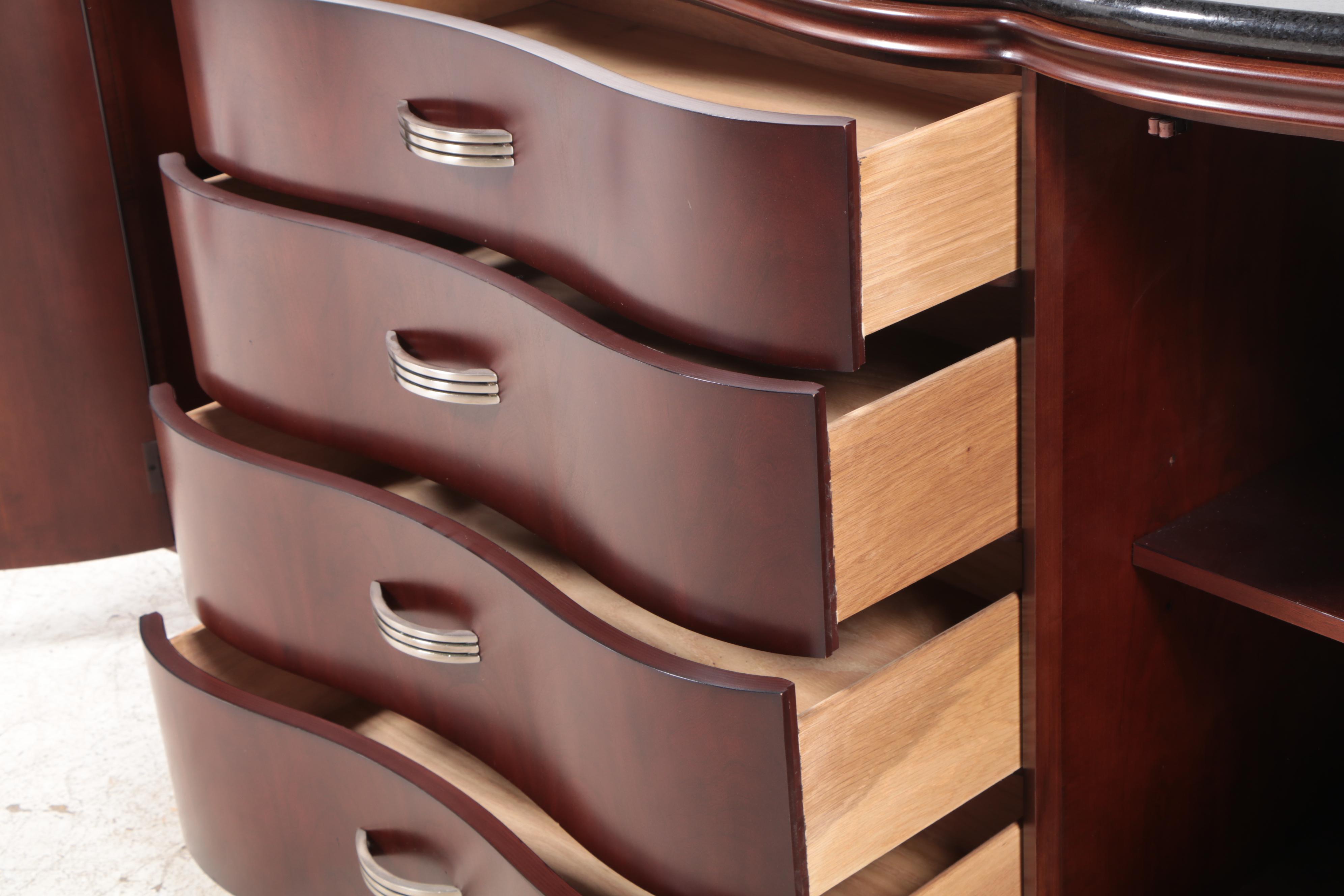 Bernhardt "Paris Collection" Mahogany-Stained Granite Top Sideboard