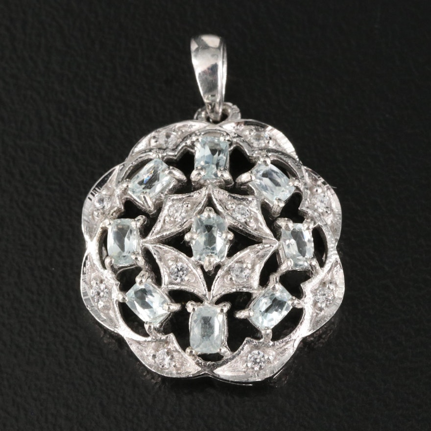 Sterling Amblygonite Openwork Pendant