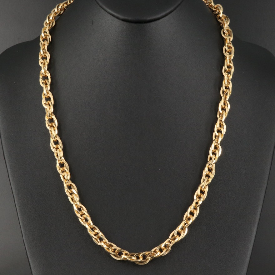 Italian 14K Double Cable Link Necklace