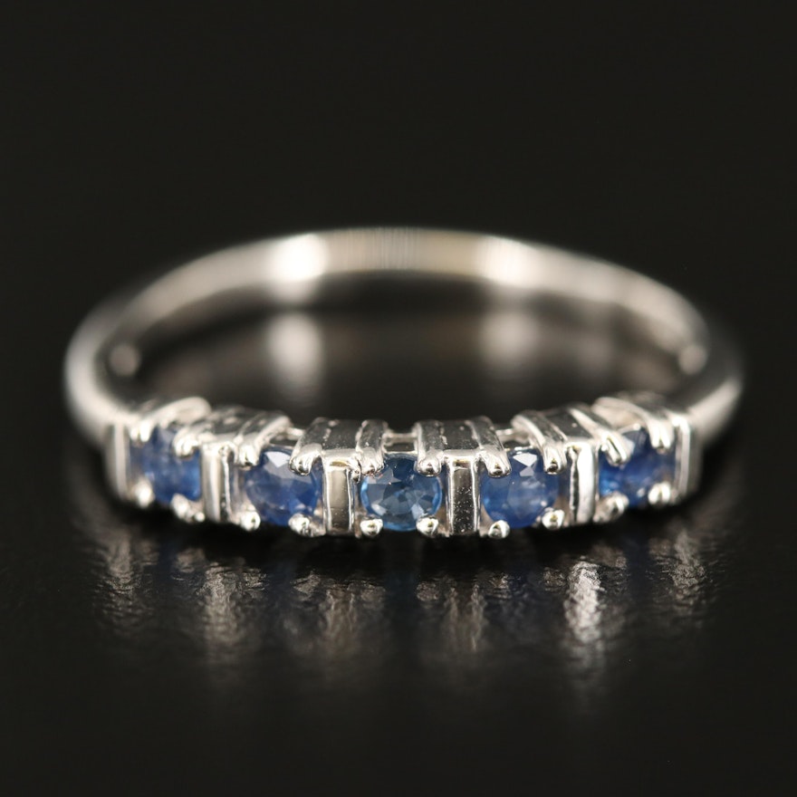 Sterling Sapphire Five Stone Ring