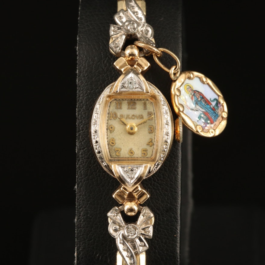 1946 14K Bulova Diamond Wristwatch