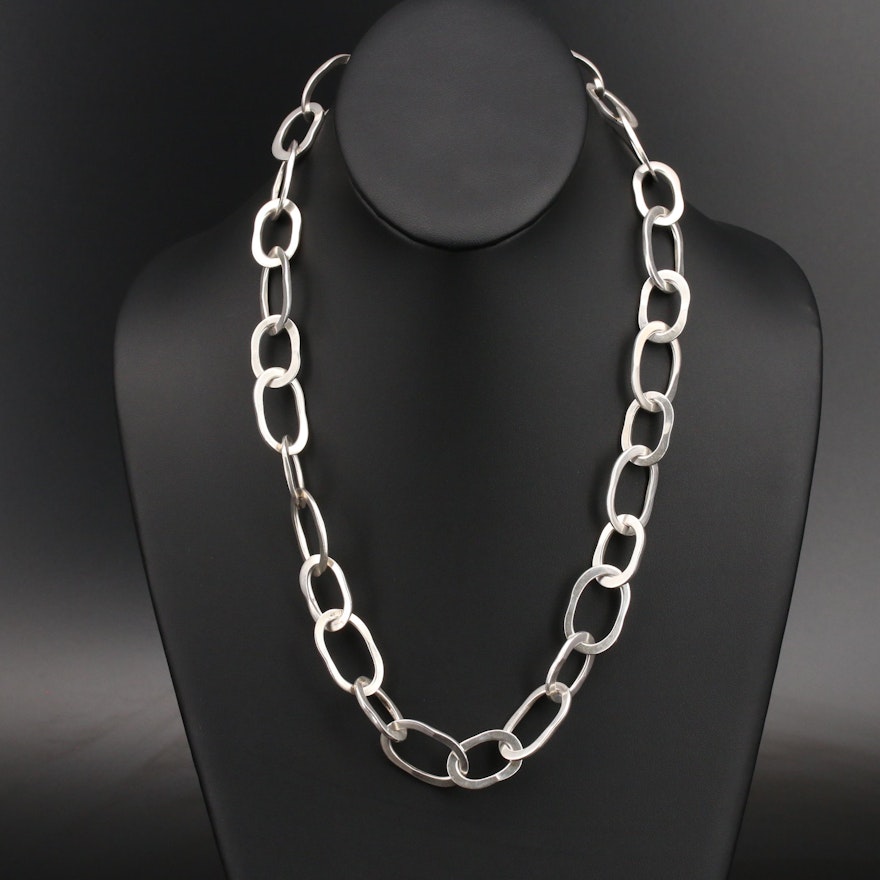 Mexican Sterling Cable Chain Necklace