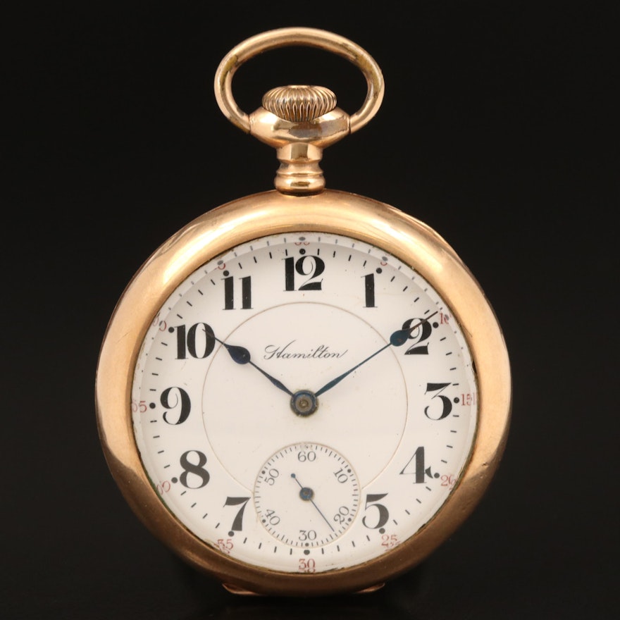 1913 Hamilton Railroad Grade Gold Filled Pocket Watch