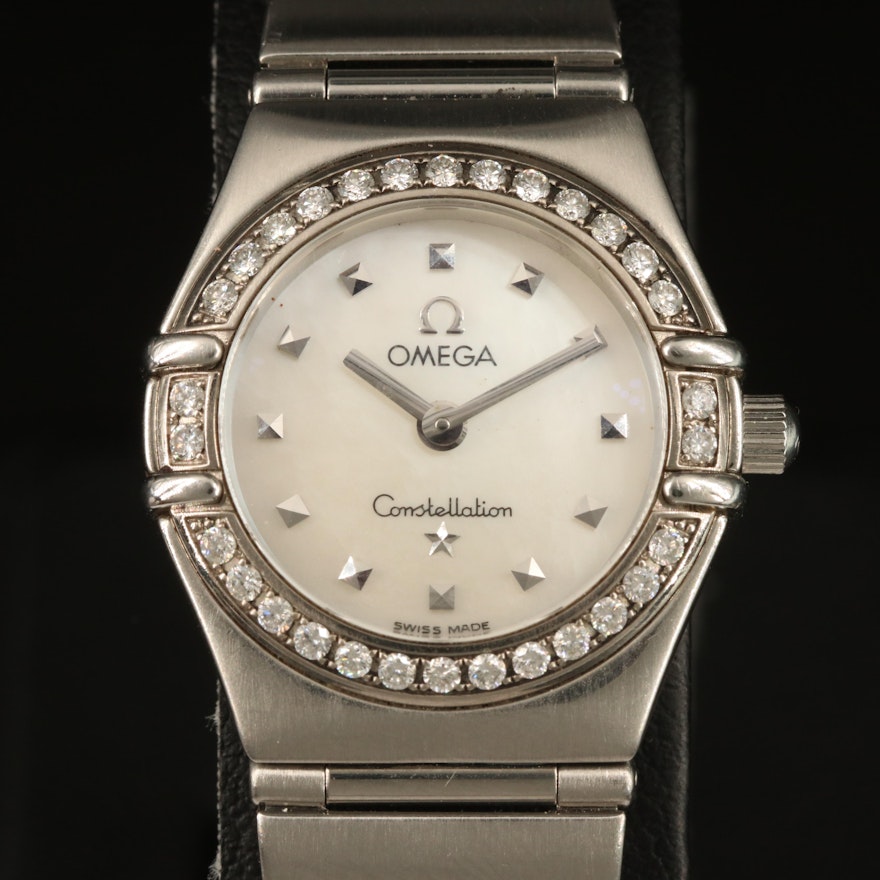 1998 Omega Constellation My Choice Stainless Steel, Diamond and MOP Wristwatch