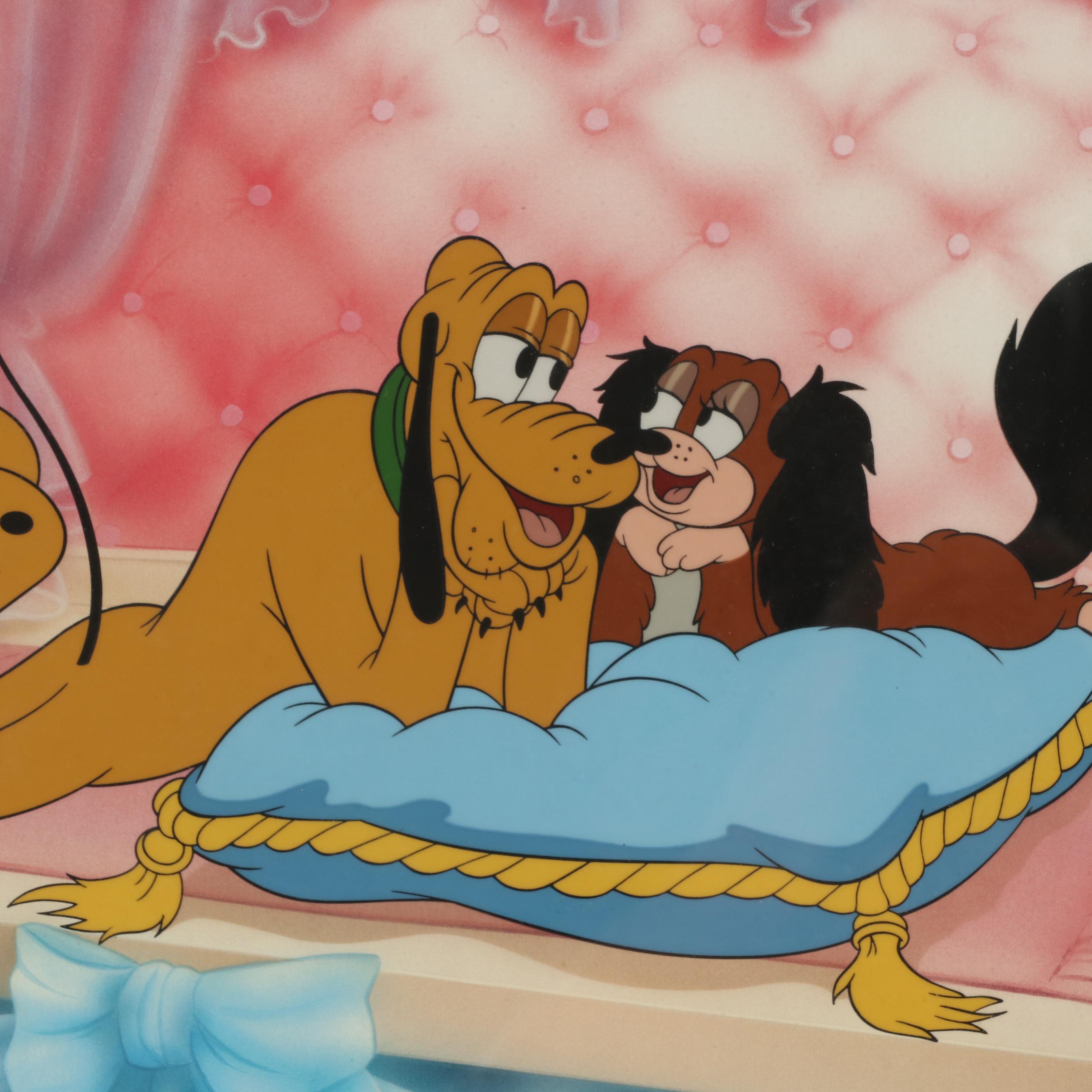 Disney "Society Dog Show" Hand-Painted Animation Cel of Pluto and Fifi, 1990