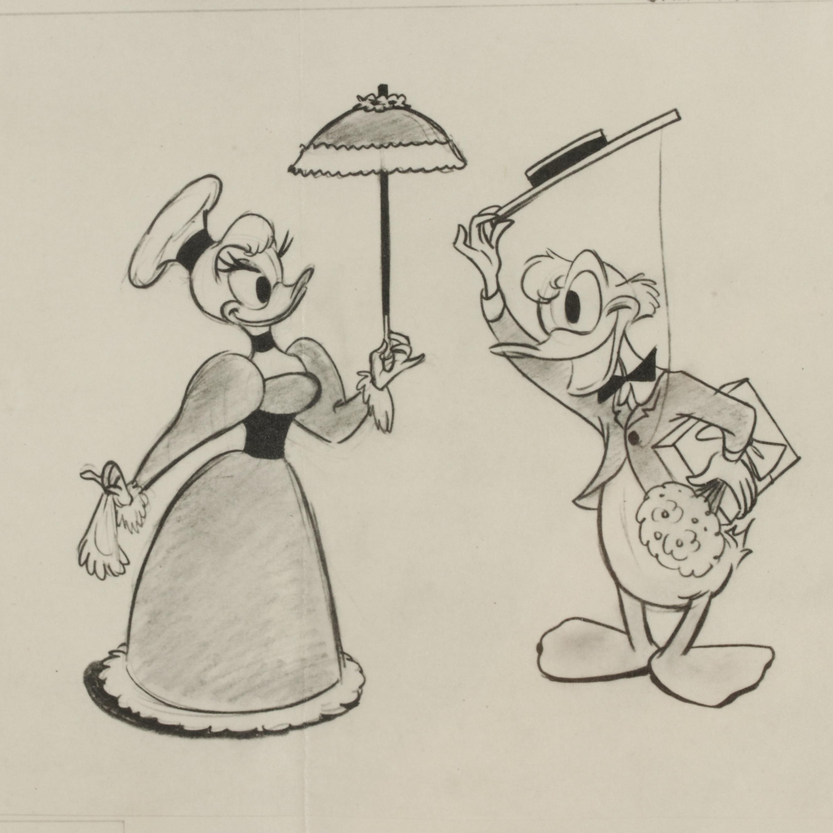 Disney "Crazy Over Daisy" Animation Model Sheet After Jack Hannah