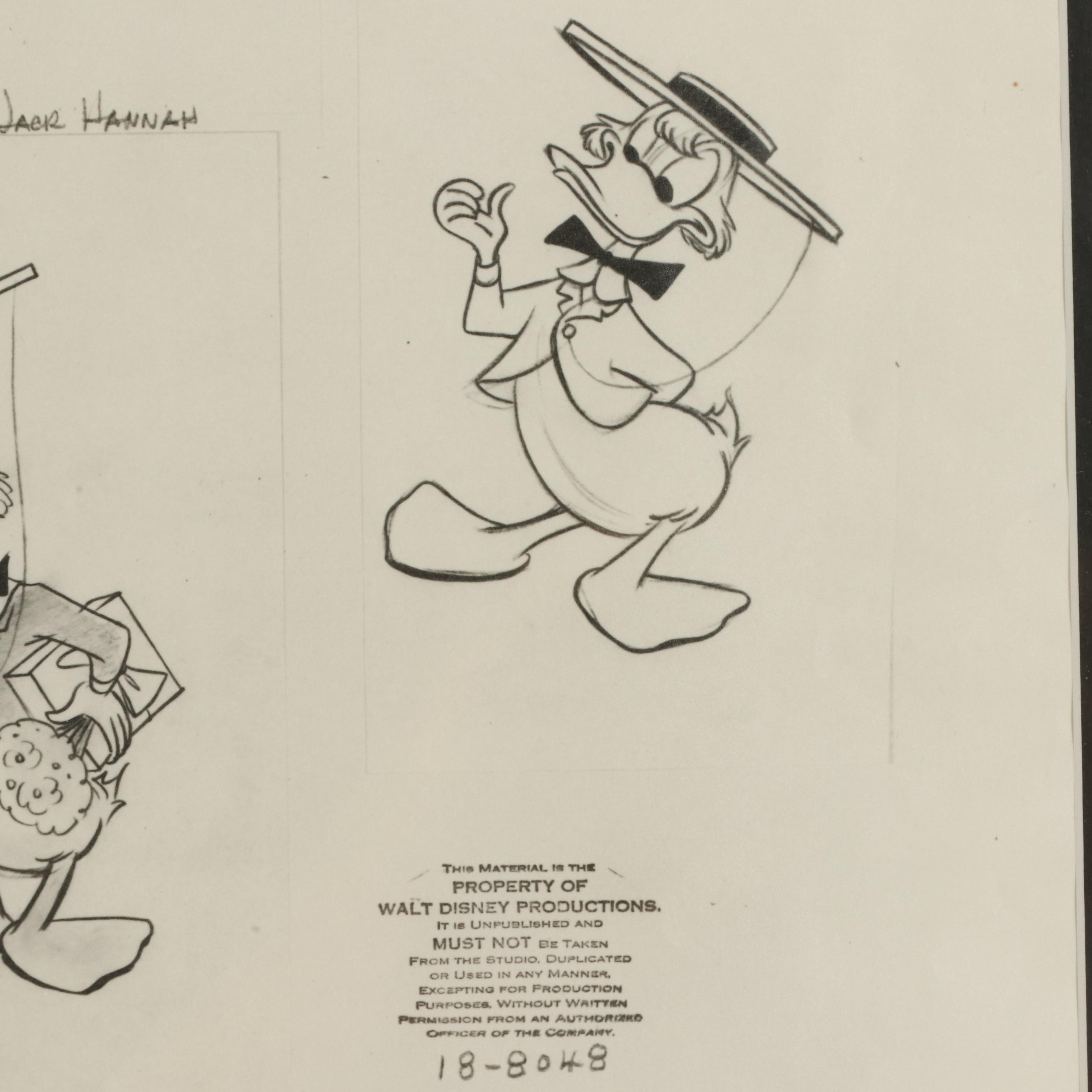 Disney "Crazy Over Daisy" Animation Model Sheet After Jack Hannah