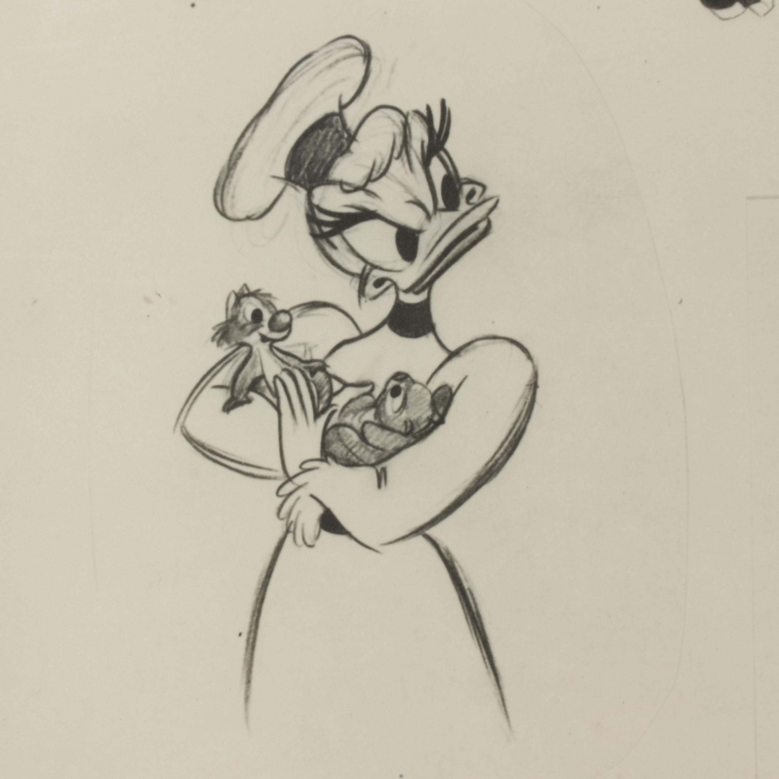 Disney "Crazy Over Daisy" Animation Model Sheet After Jack Hannah