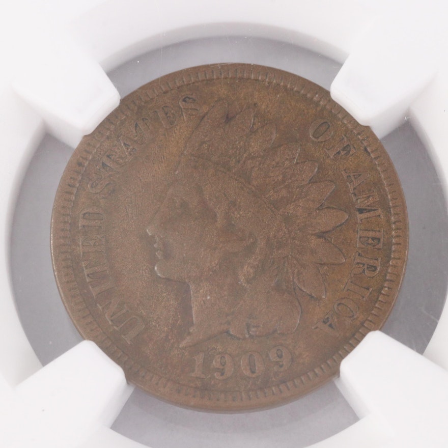 Key Date Low Mintage NGC Graded F12 BN 1909-S Indian Head Cent