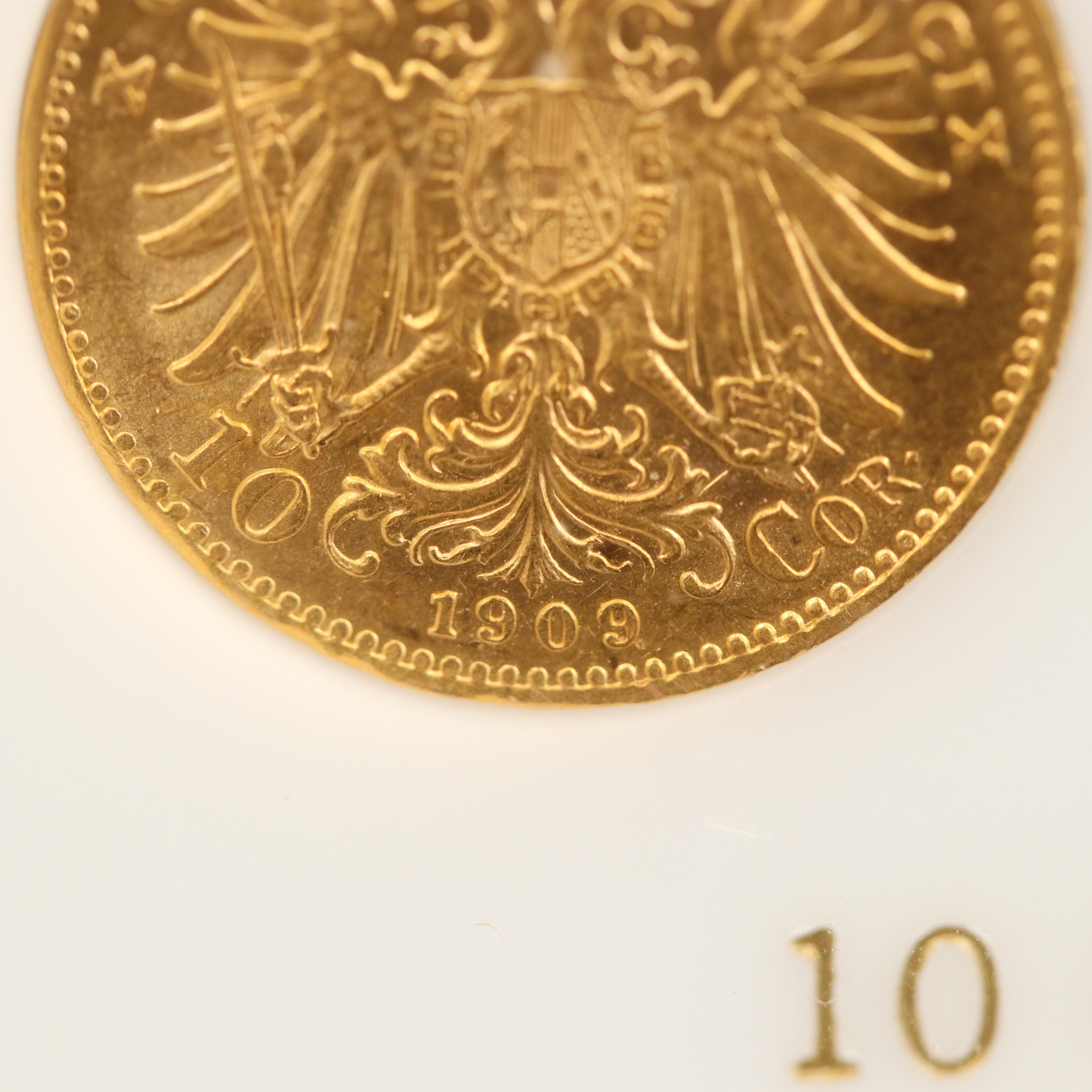1909 Austria 10 Corona Gold Coin