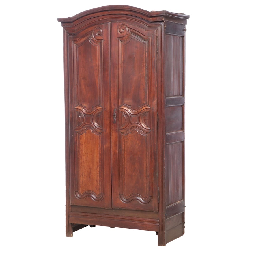 French Provincial Walnut, Beech, and Oak Armoire, Late 18th/Early 19th Century