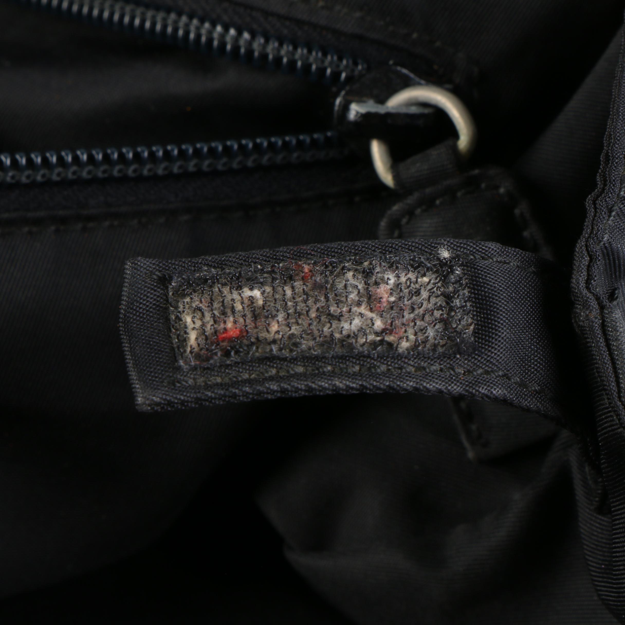 Prada Top Handle Bag in Black Tessuto Nylon with Plastic Handles