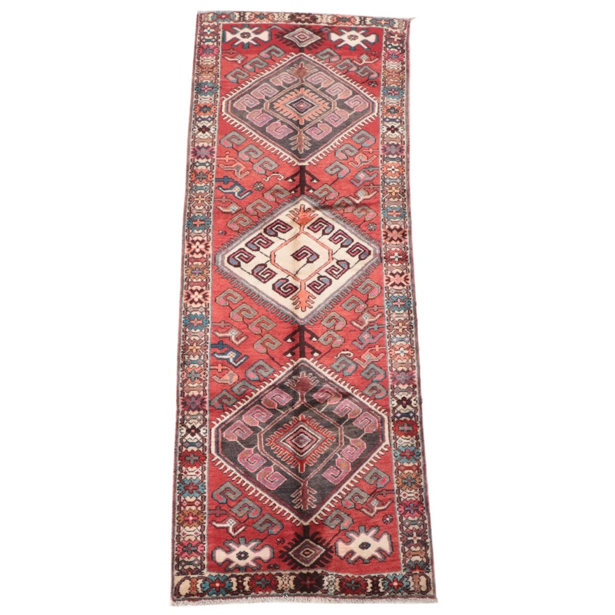 3'8 x 9'8 Hand-Knotted Caucasian Kazak Long Rug