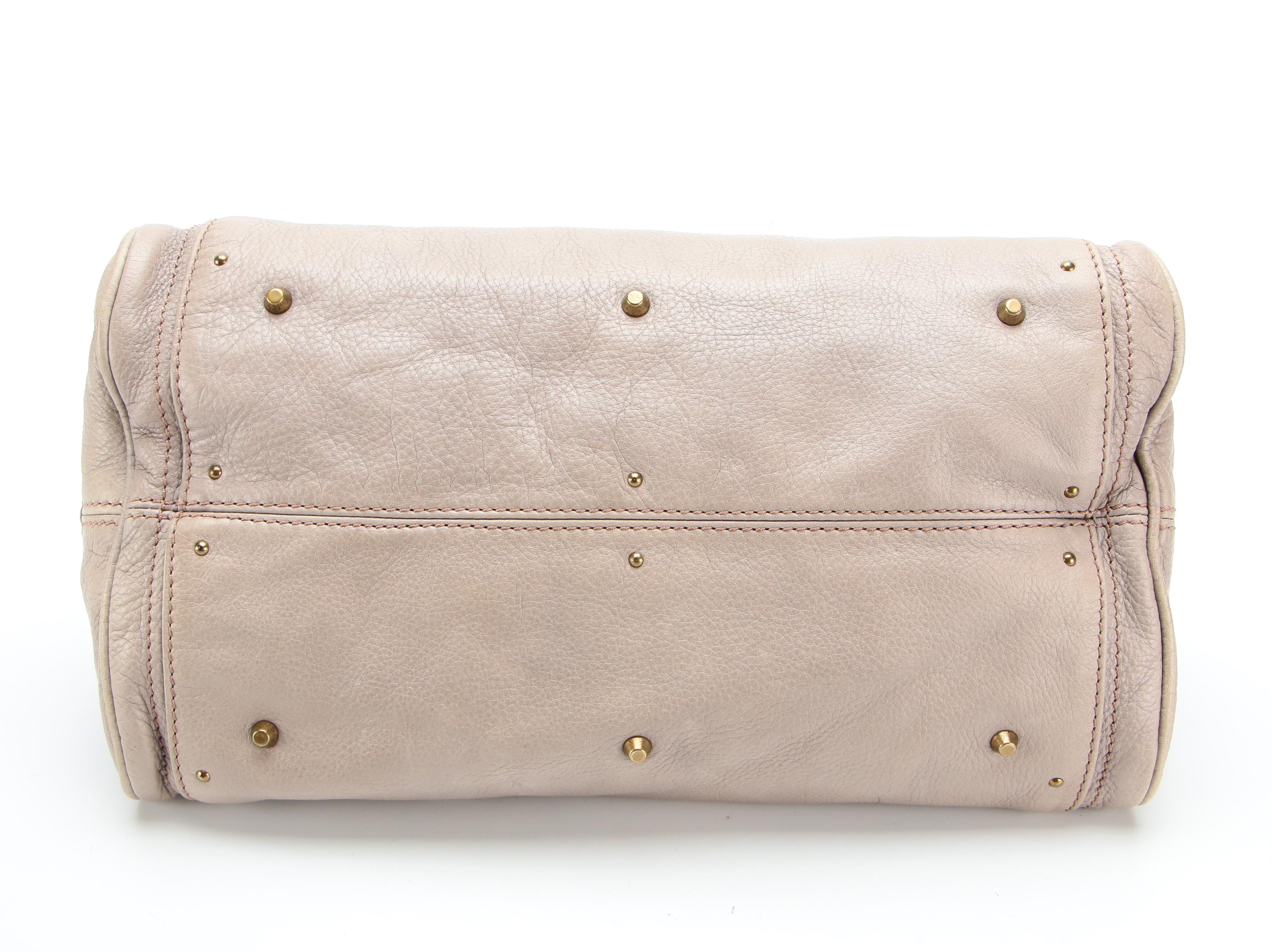 Chloé Paddington Medium Satchel in Gray Grained Leather