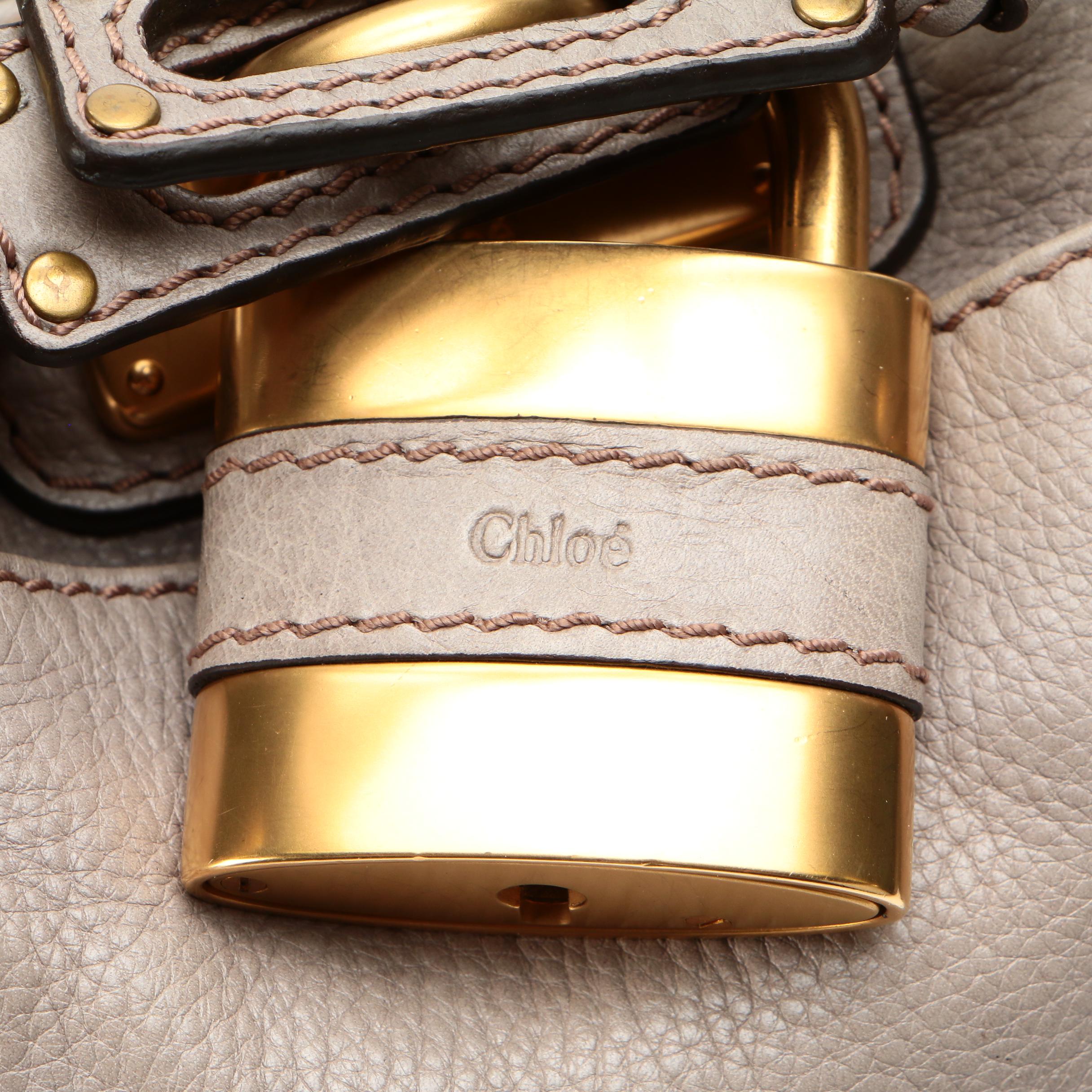 Chloé Paddington Medium Satchel in Gray Grained Leather