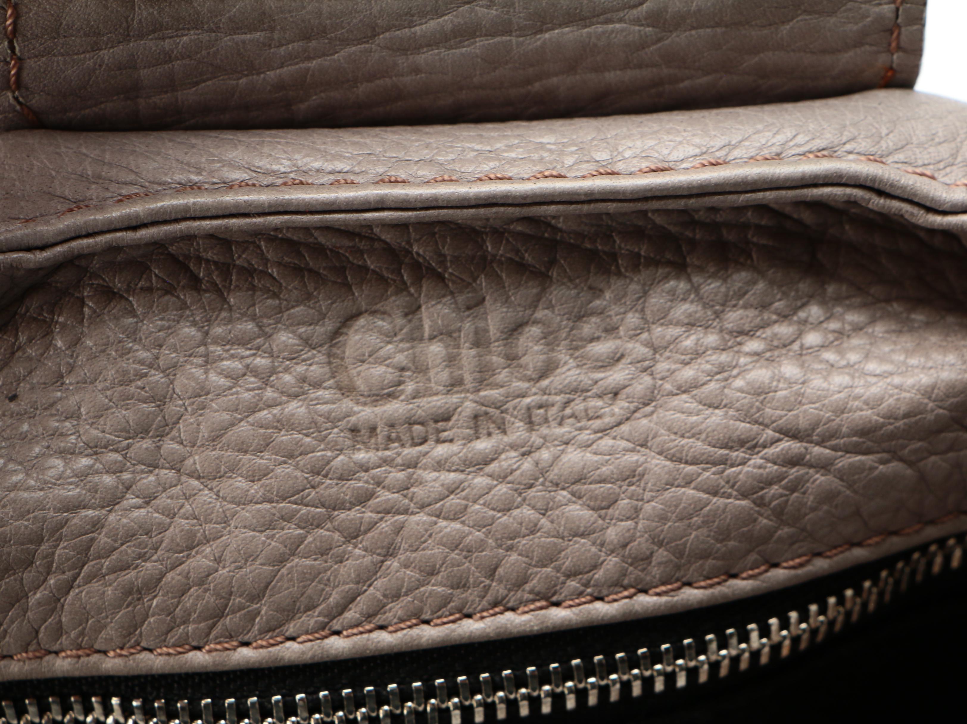 Chloé Paddington Medium Satchel in Gray Grained Leather