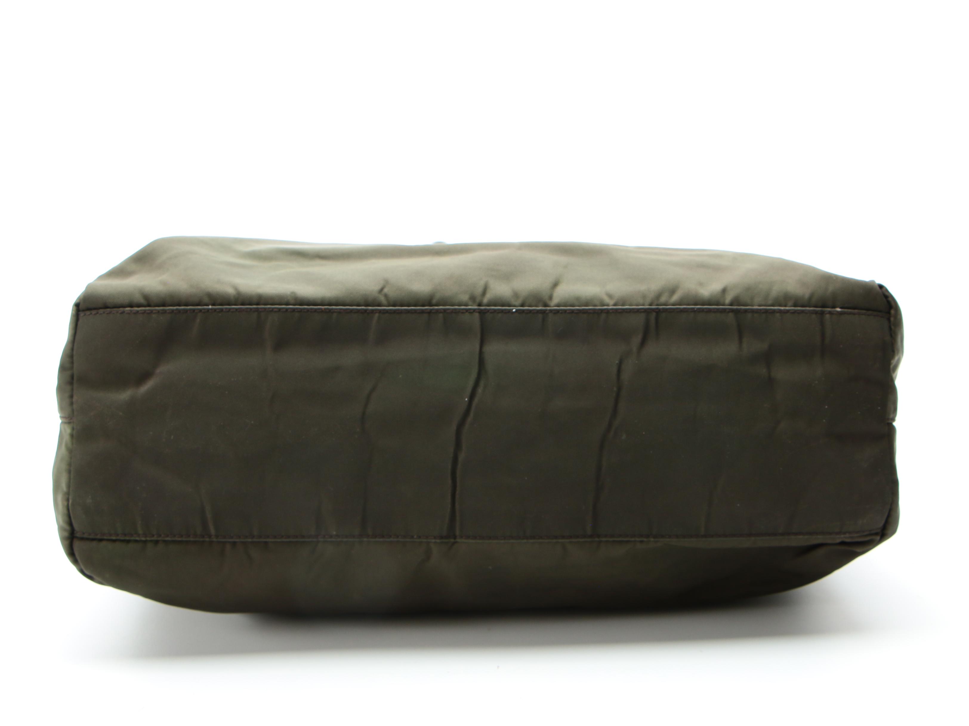 Prada Shoulder Tote Bag in Green Tessuto Nylon