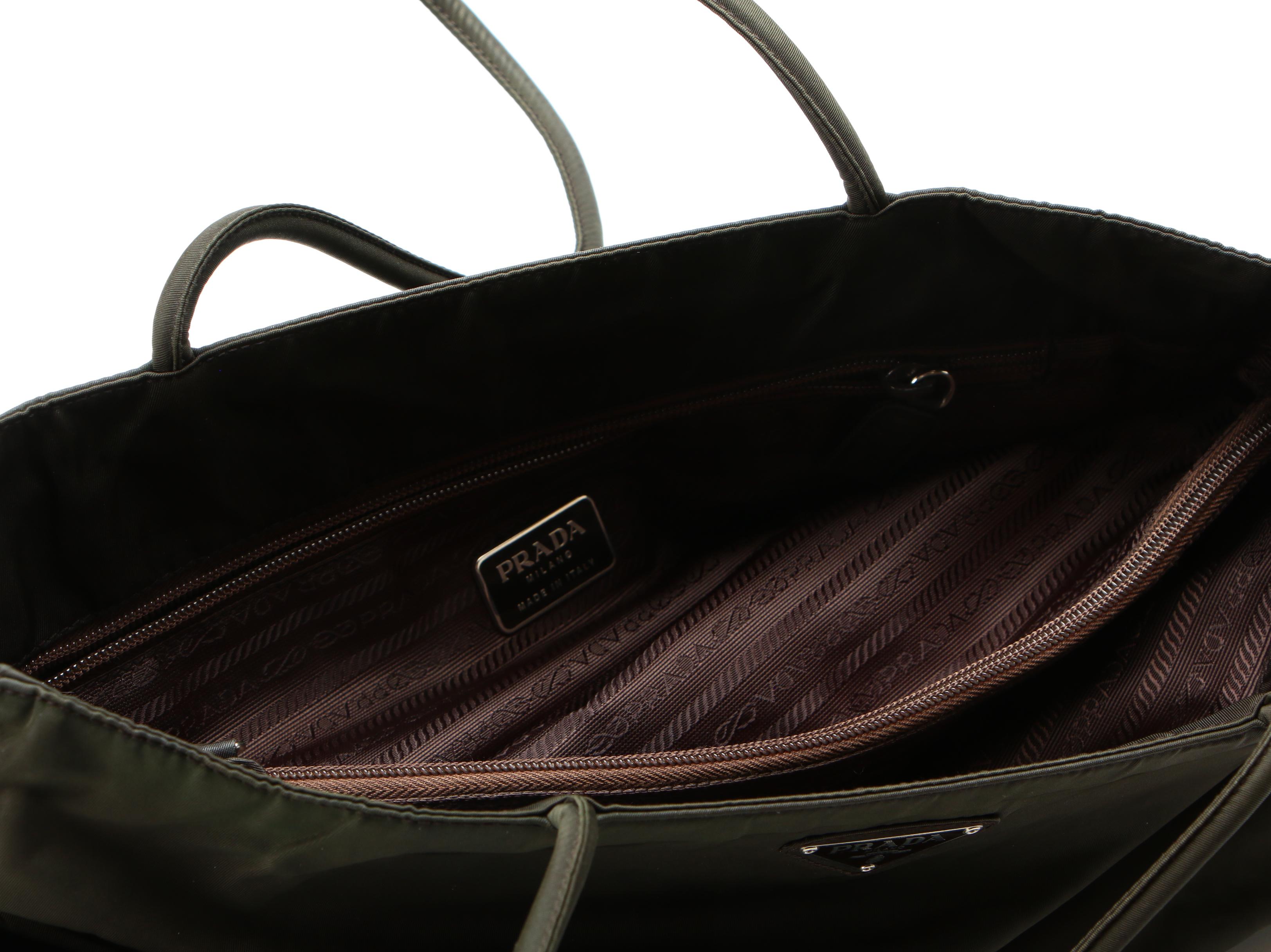 Prada Shoulder Tote Bag in Green Tessuto Nylon