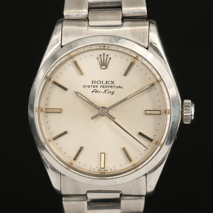 1977 Rolex Air-King Stainless Steel Wristwatch