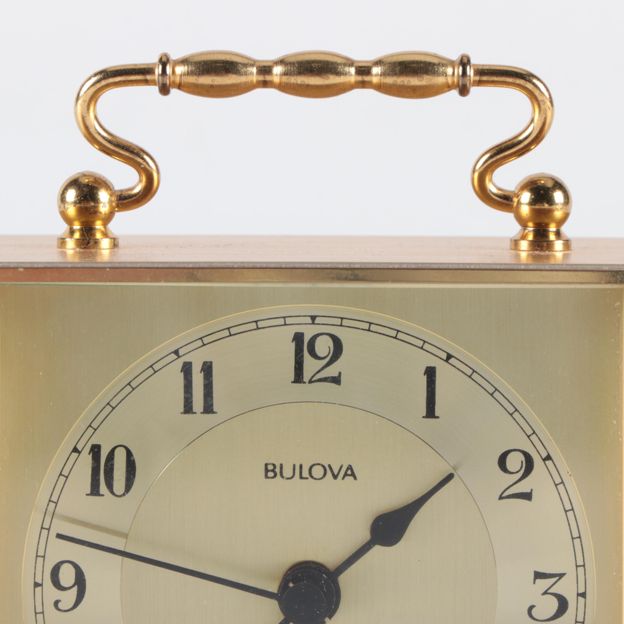 Bulova and Phinney-Walker Folding Travel Alarm Clocks with Other Clocks