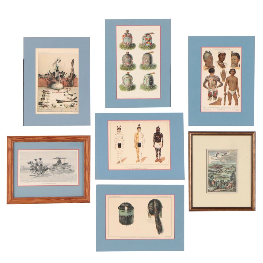 Rotogravures, Hand-Colored Etching and Lithograph, 20th Century
