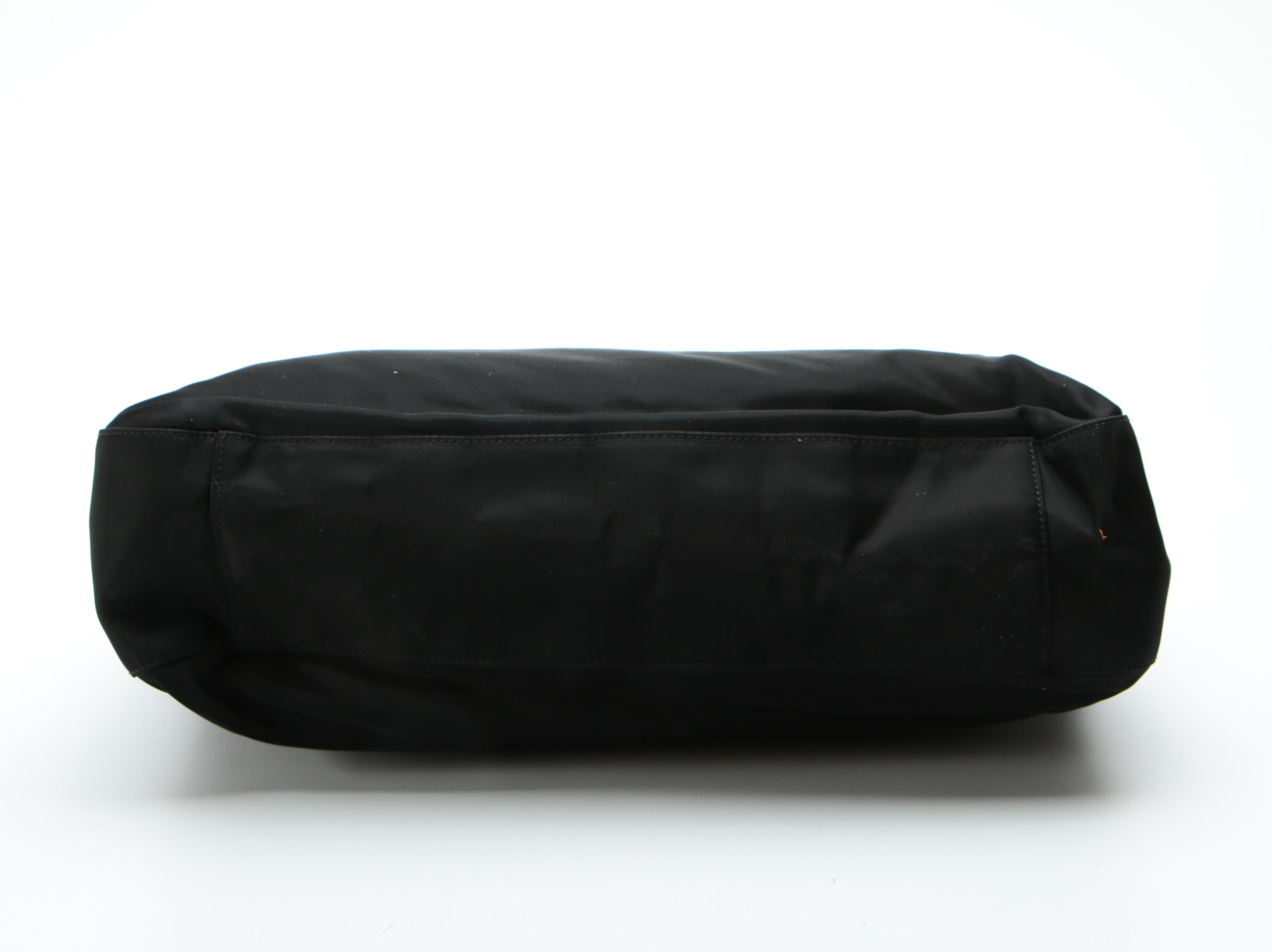 Prada Shoulder Bag in Black Tessuto Nylon with Lucite Handles