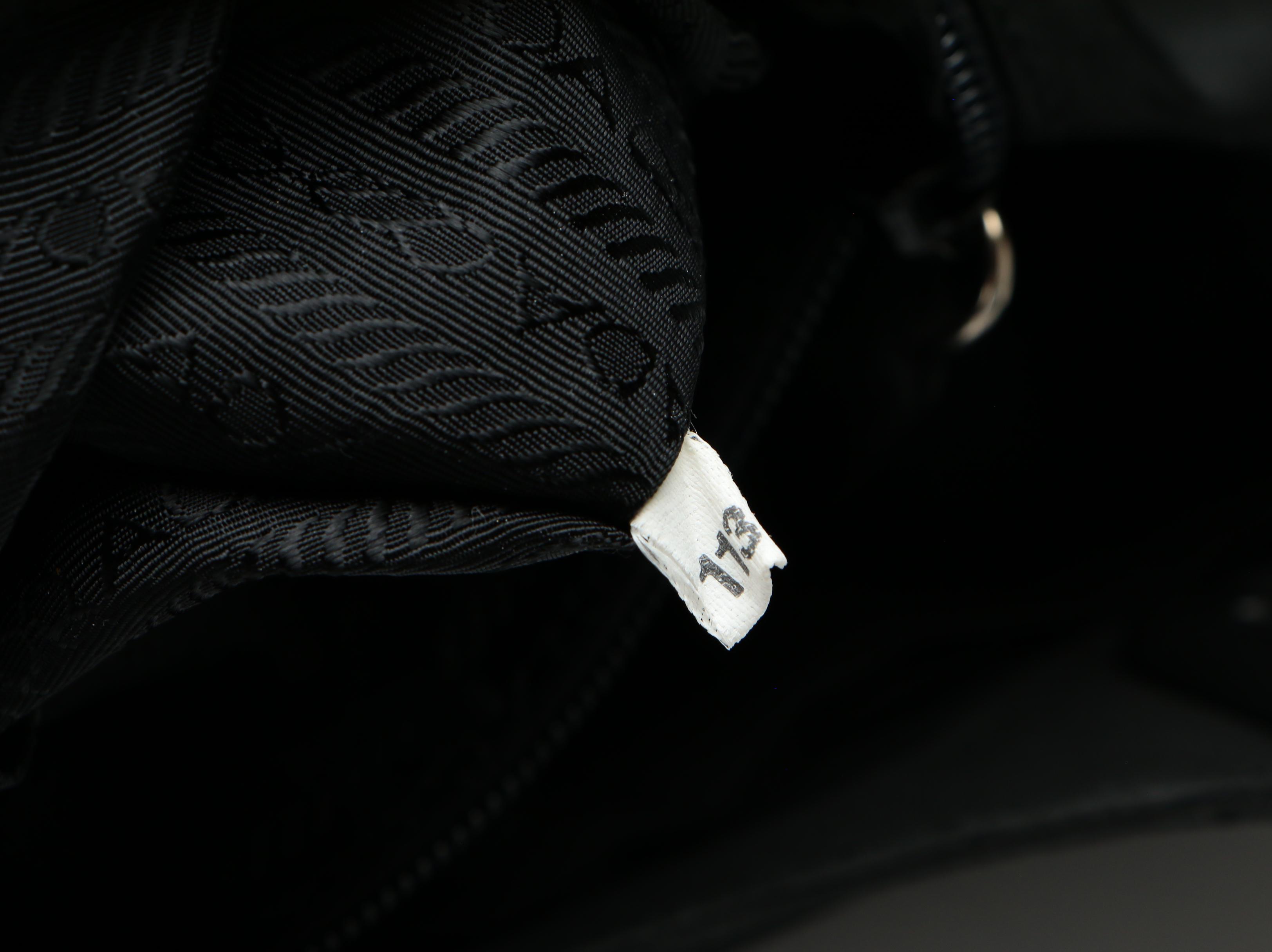 Prada Shoulder Bag in Black Tessuto Nylon with Lucite Handles