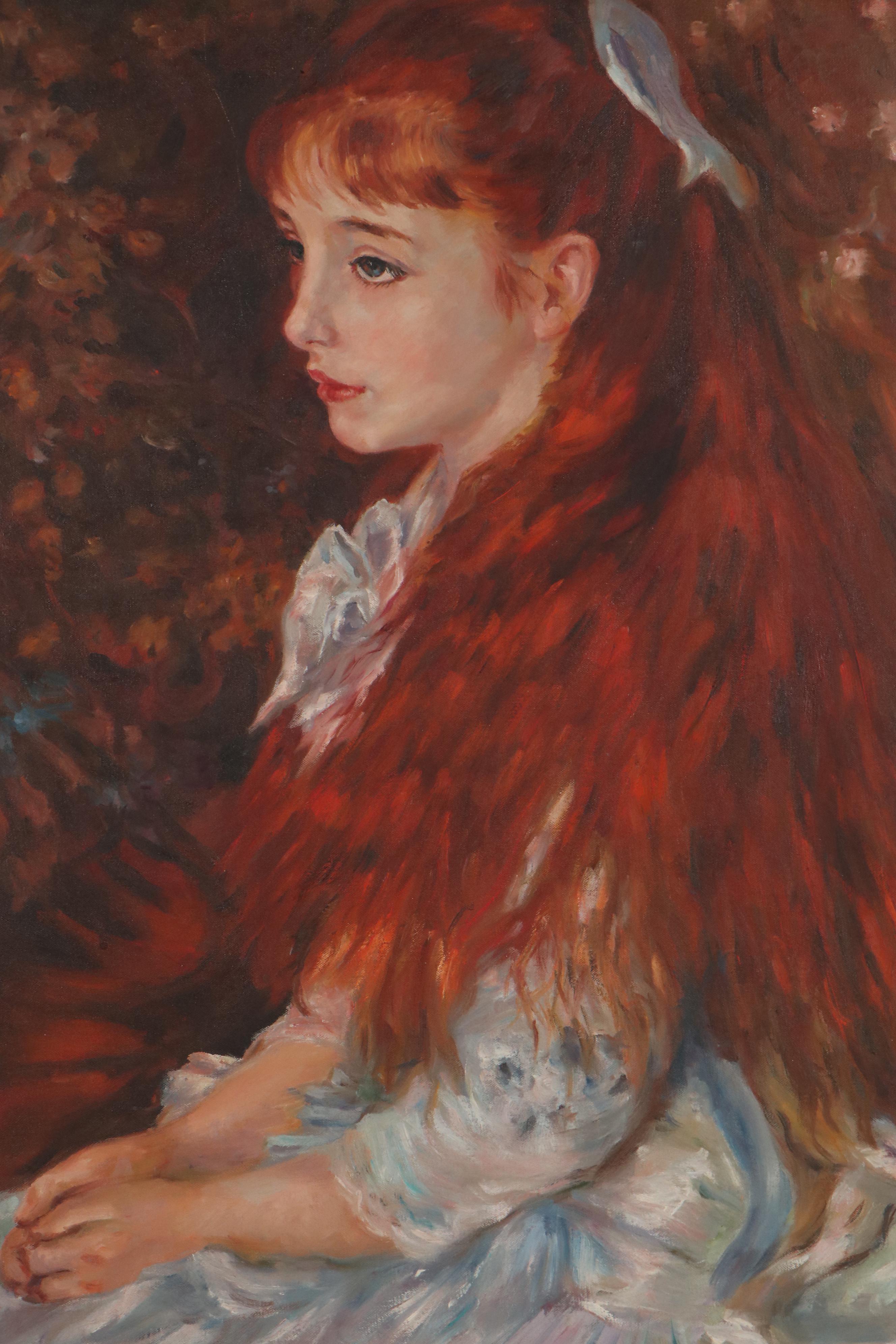 Oil Painting After Auguste Renoir "La Petite Irene"