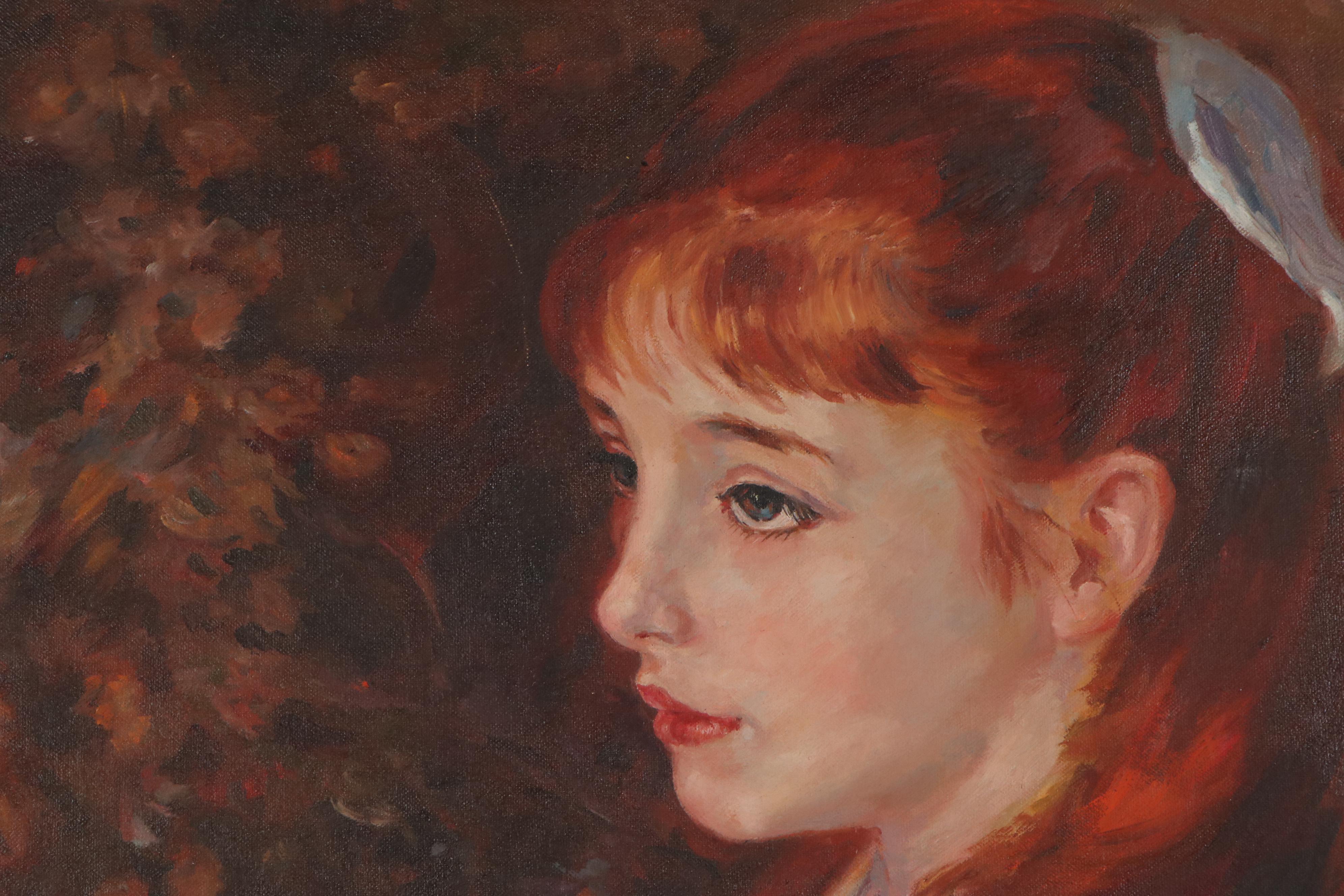 Oil Painting After Auguste Renoir "La Petite Irene"
