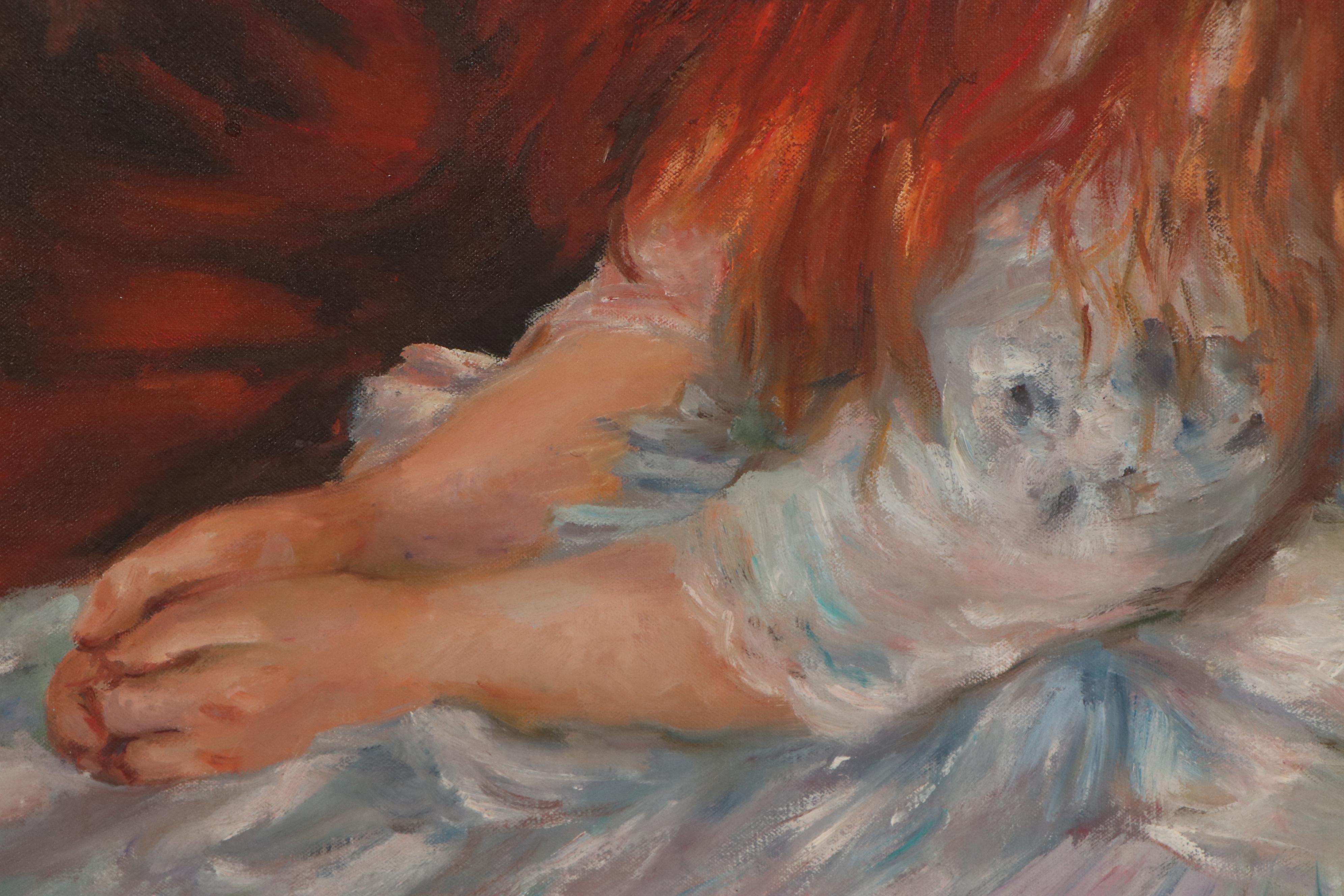 Oil Painting After Auguste Renoir "La Petite Irene"