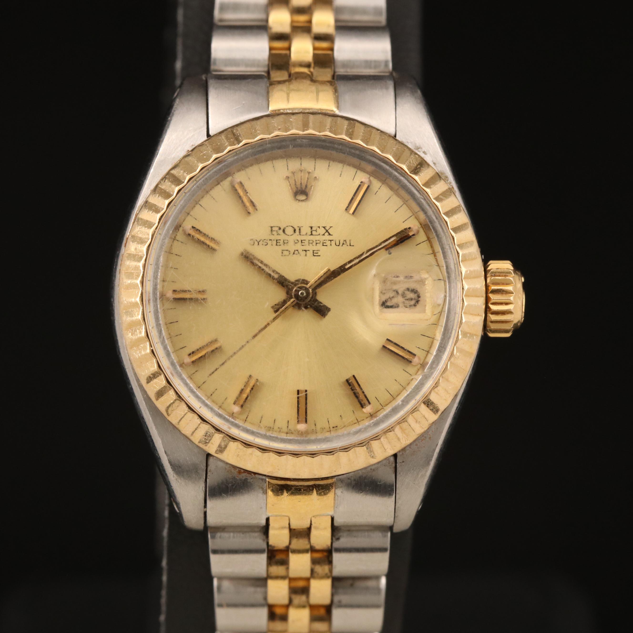1983 Rolex Oyster Perpetual Date 18K and Stainless Steel Watch