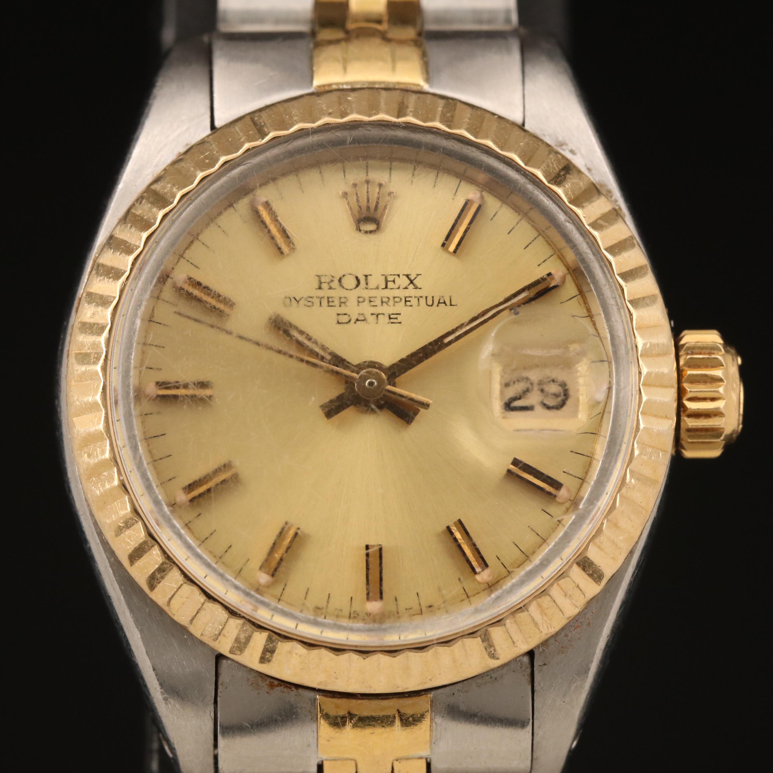 1983 Rolex Oyster Perpetual Date 18K and Stainless Steel Watch