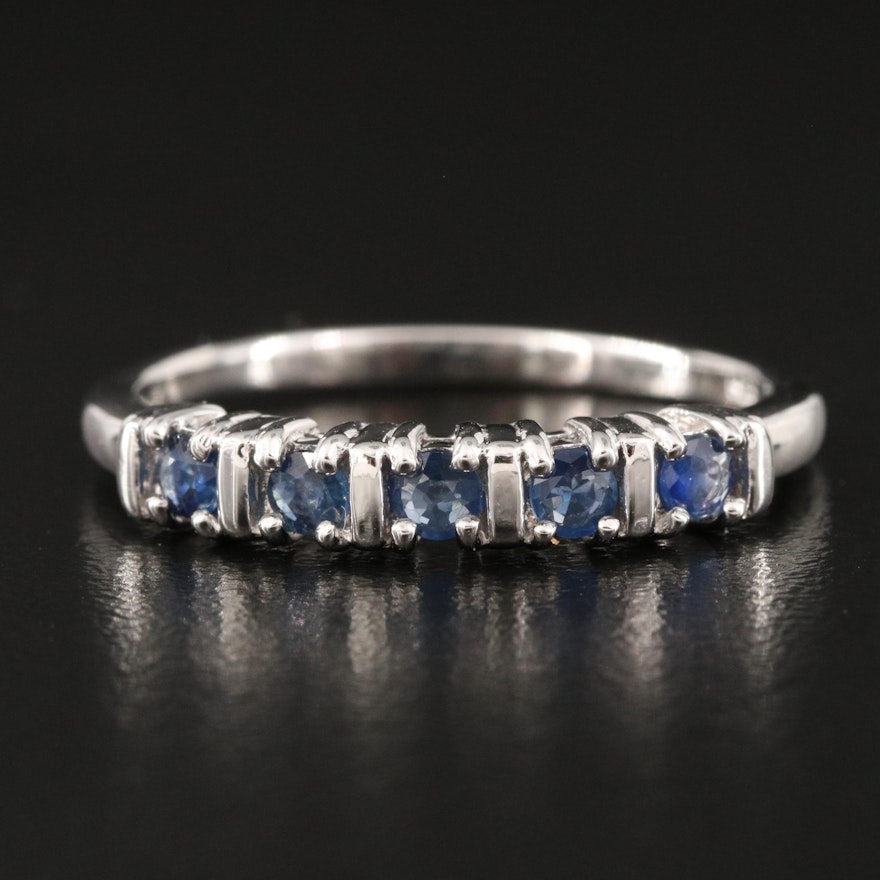 Sterling Silver Five Stone Sapphire Band