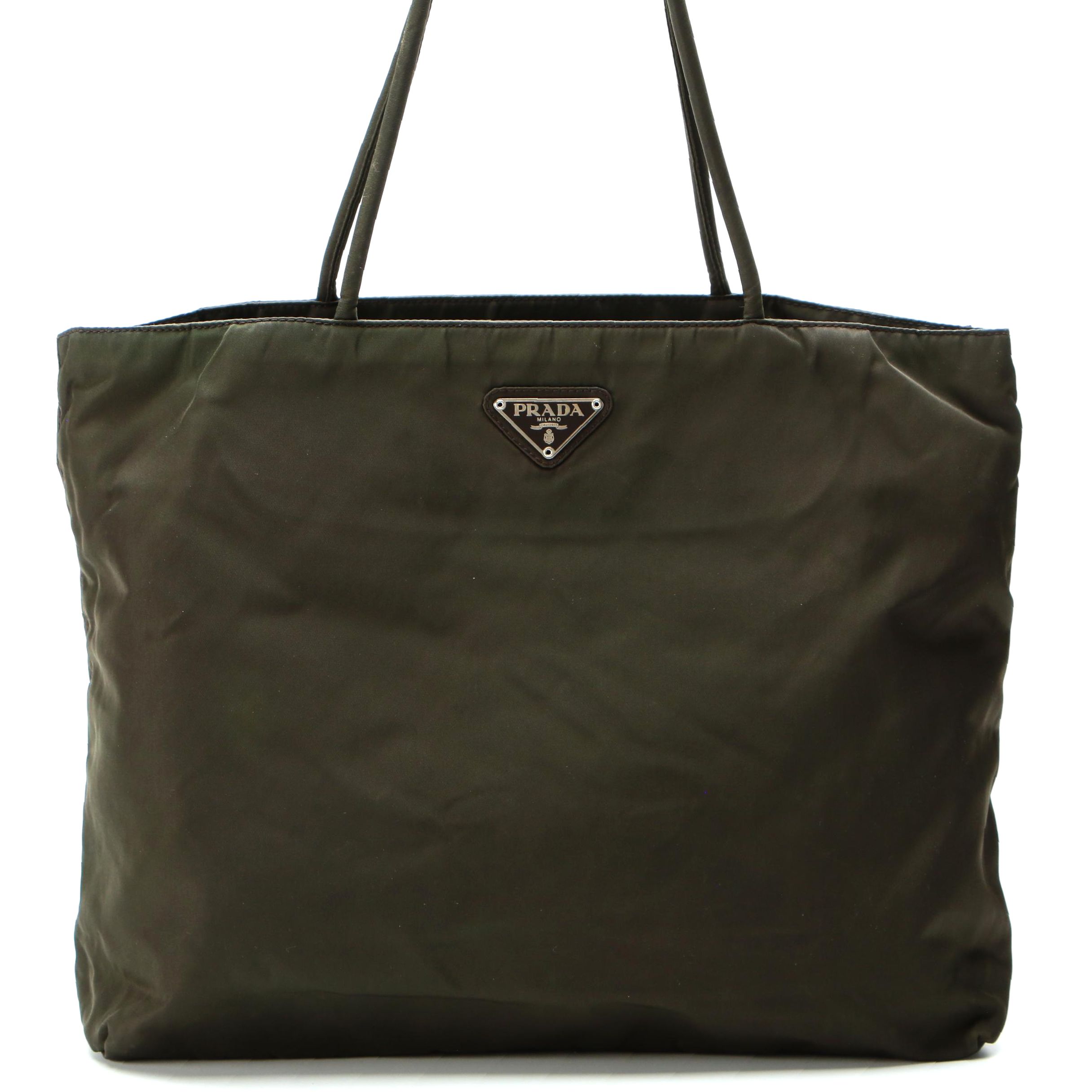 Prada Shoulder Tote Bag in Green Tessuto Nylon