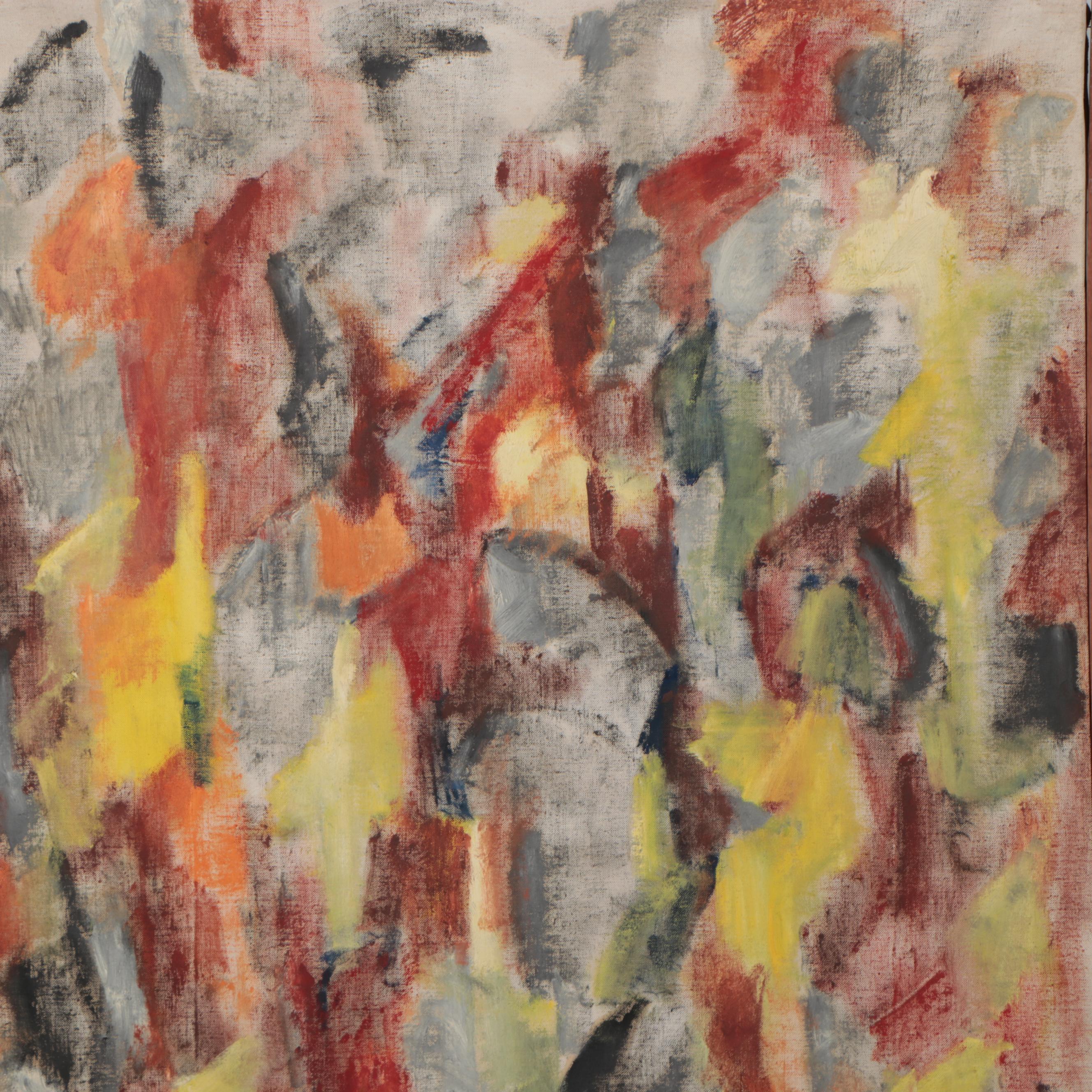 Bernice Fisher Stacy Large-Scale Abstract Oil Painting, Circa 1960