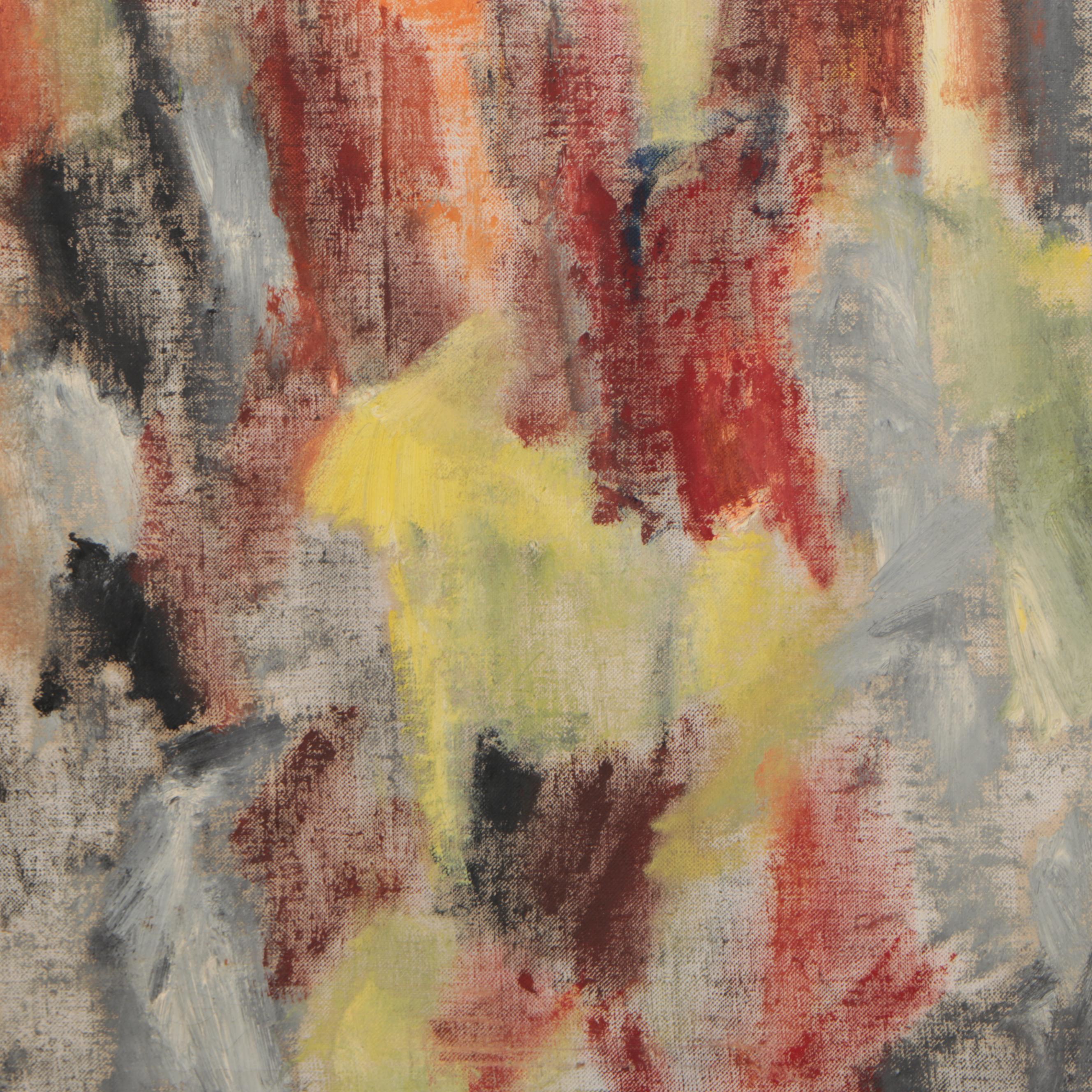 Bernice Fisher Stacy Large-Scale Abstract Oil Painting, Circa 1960
