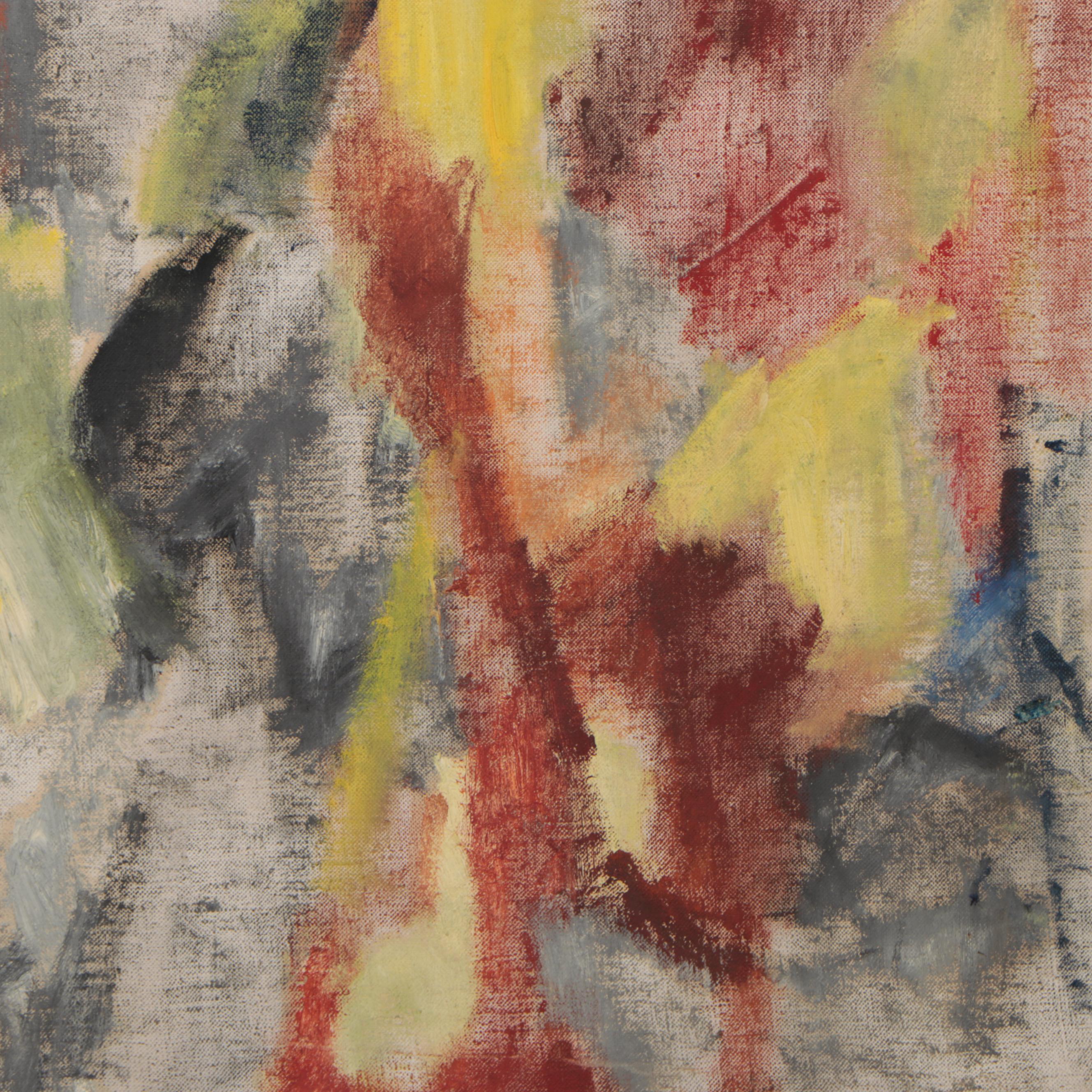 Bernice Fisher Stacy Large-Scale Abstract Oil Painting, Circa 1960