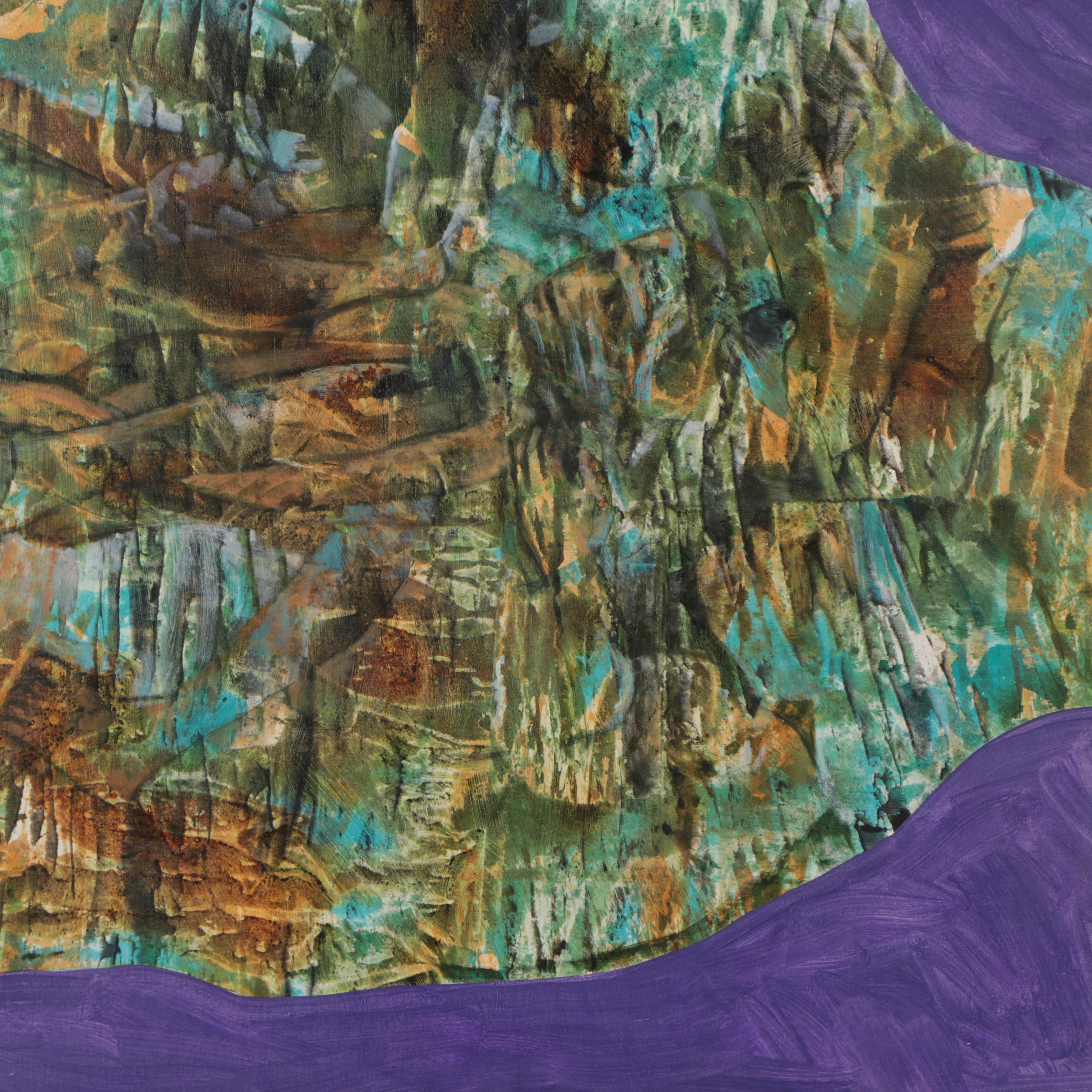 Don Stacy Large-Scale Abstract Oil Painting, Mid-Late 20th Century