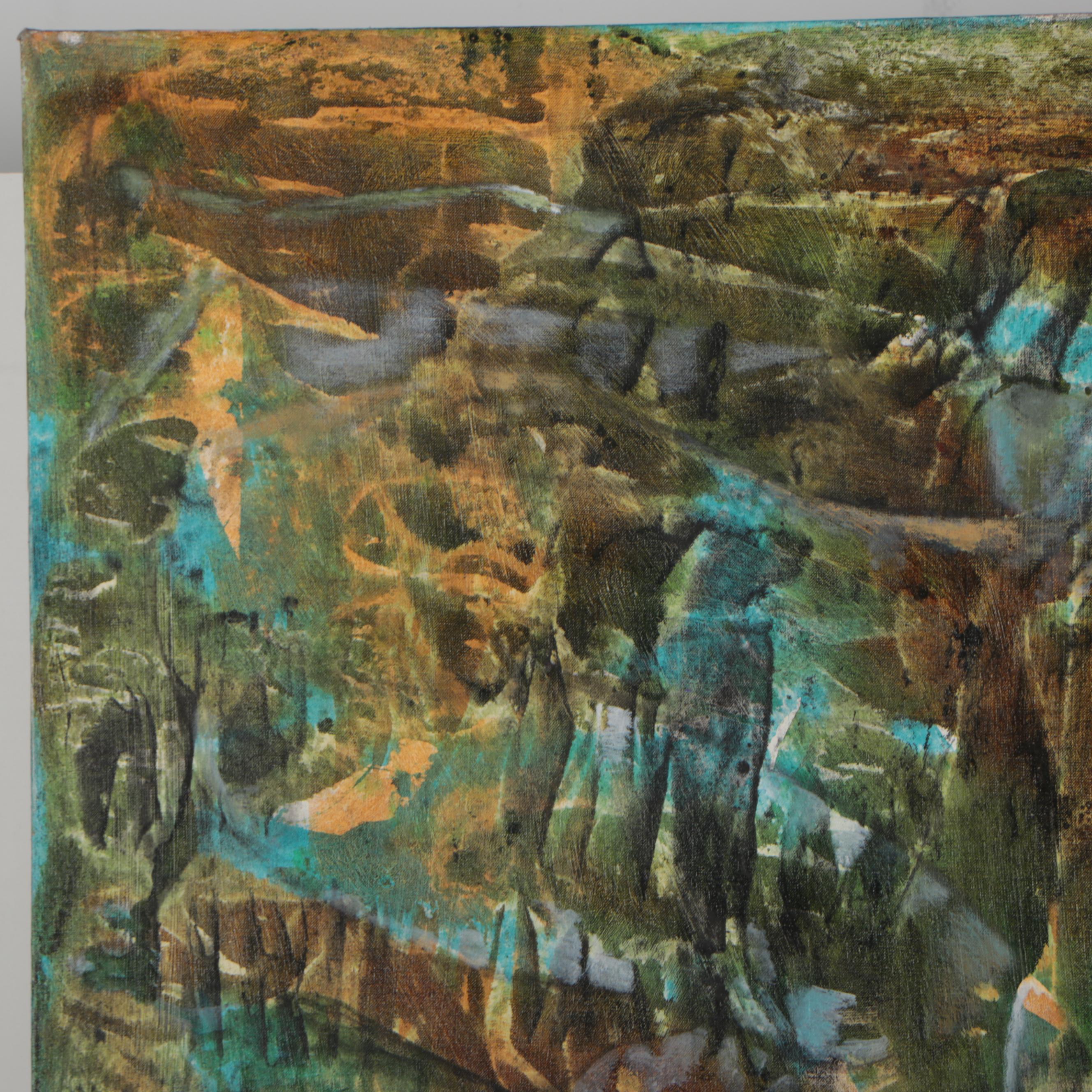 Don Stacy Large-Scale Abstract Oil Painting, Mid-Late 20th Century