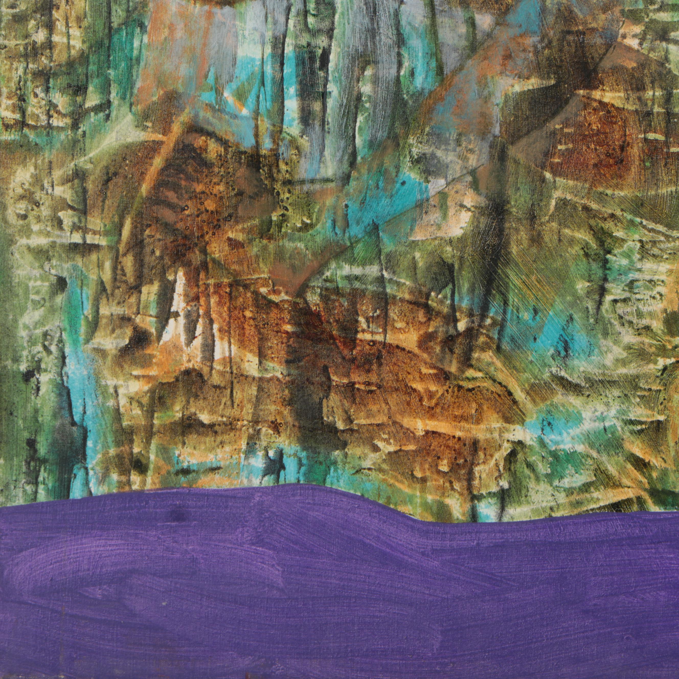 Don Stacy Large-Scale Abstract Oil Painting, Mid-Late 20th Century