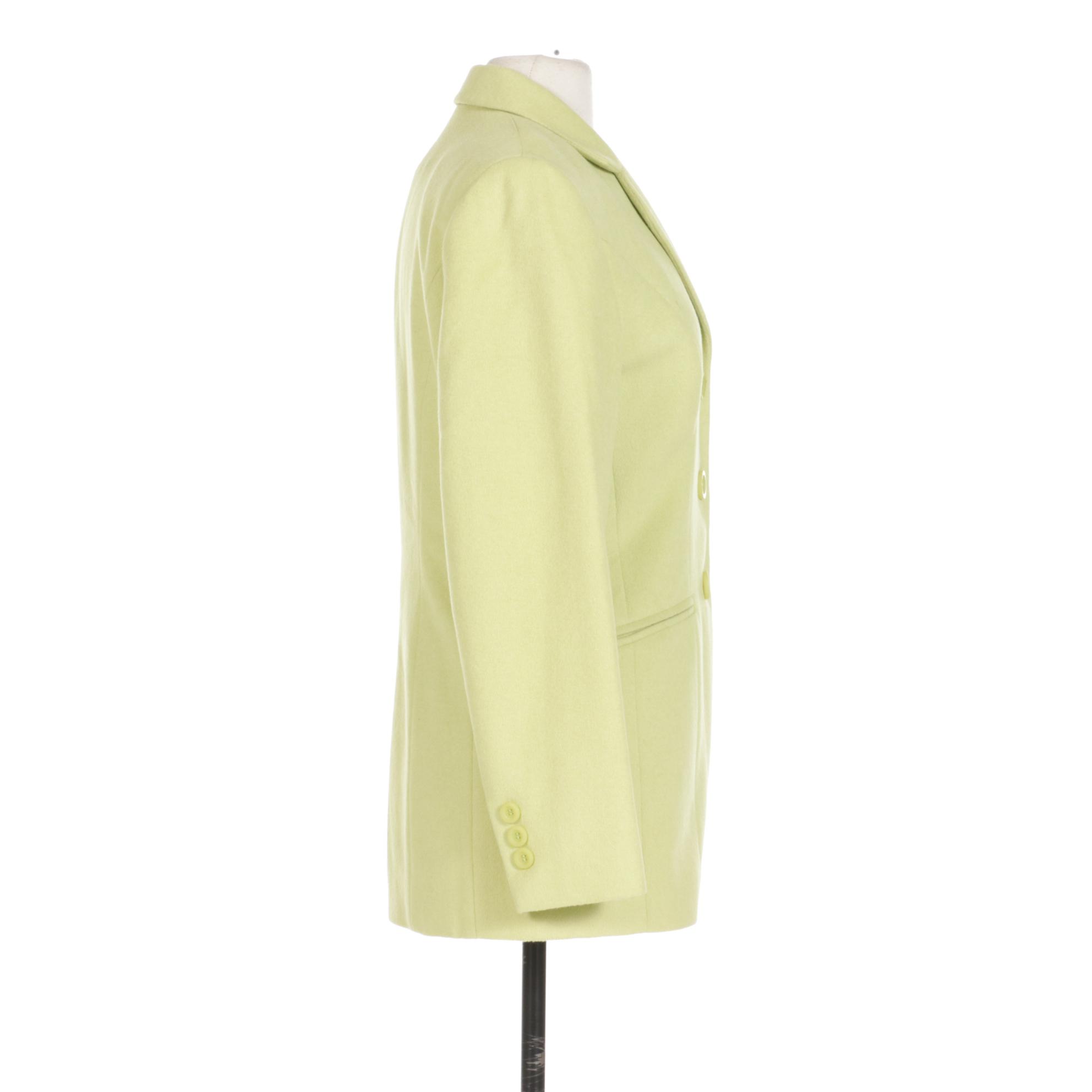 Saks Fifth Avenue Collection Chartreuse Angora Blend Jacket