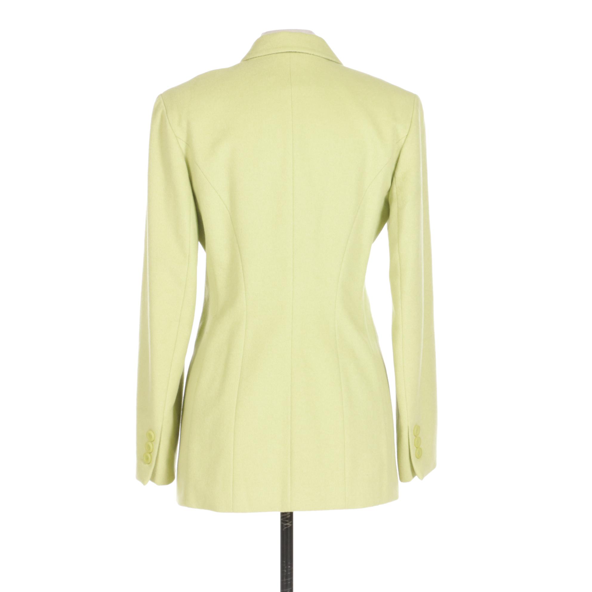 Saks Fifth Avenue Collection Chartreuse Angora Blend Jacket