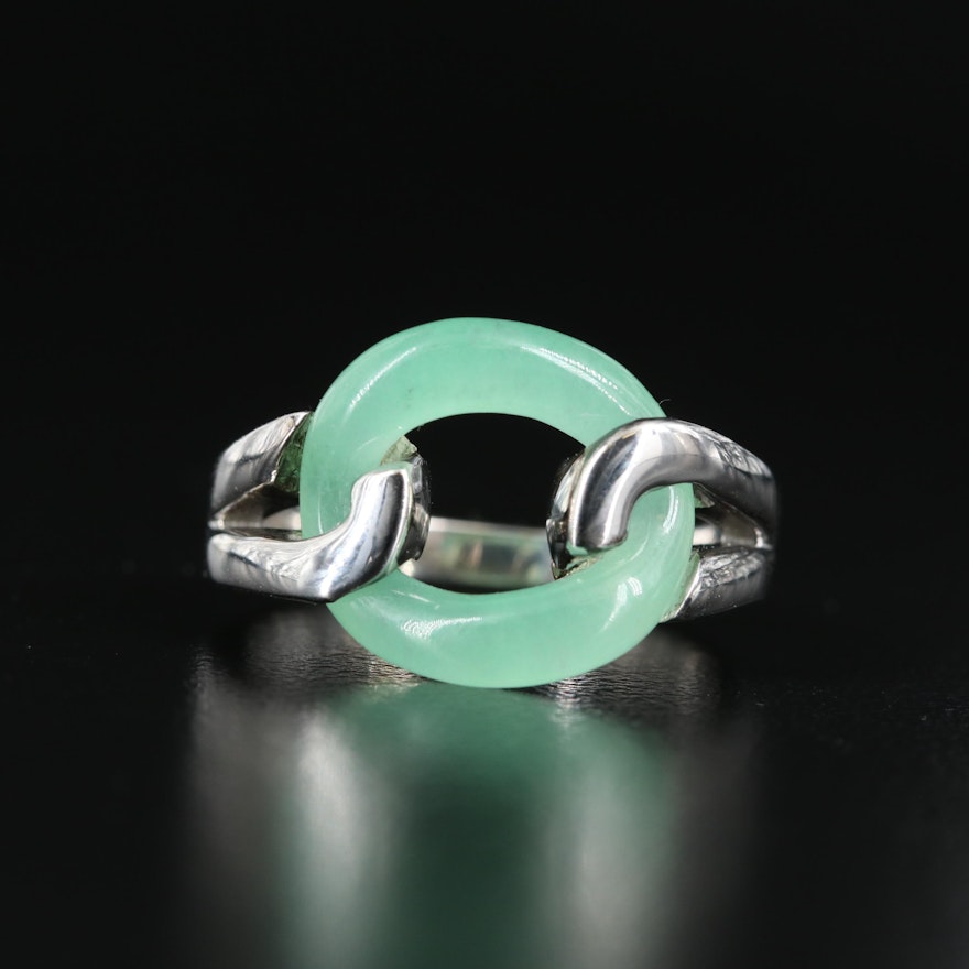 Sterling Chalcedony Link Ring