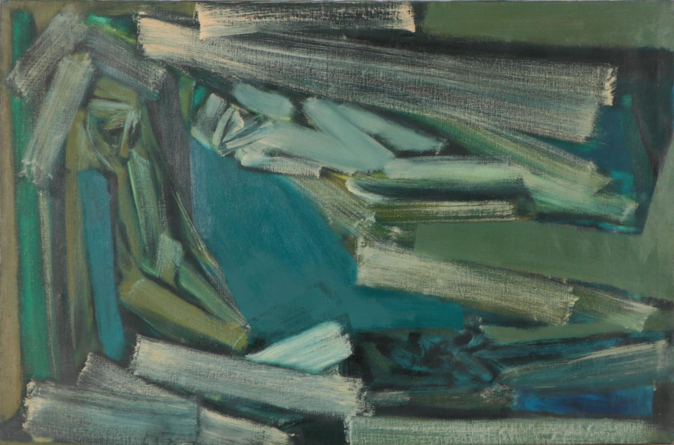 Don Stacy Monumental Oil Painting of Reclining Figure, Circa 1960