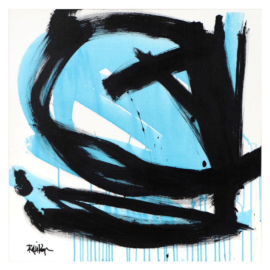 Robbie Kemper Acrylic Painting "Blue Runs Black"